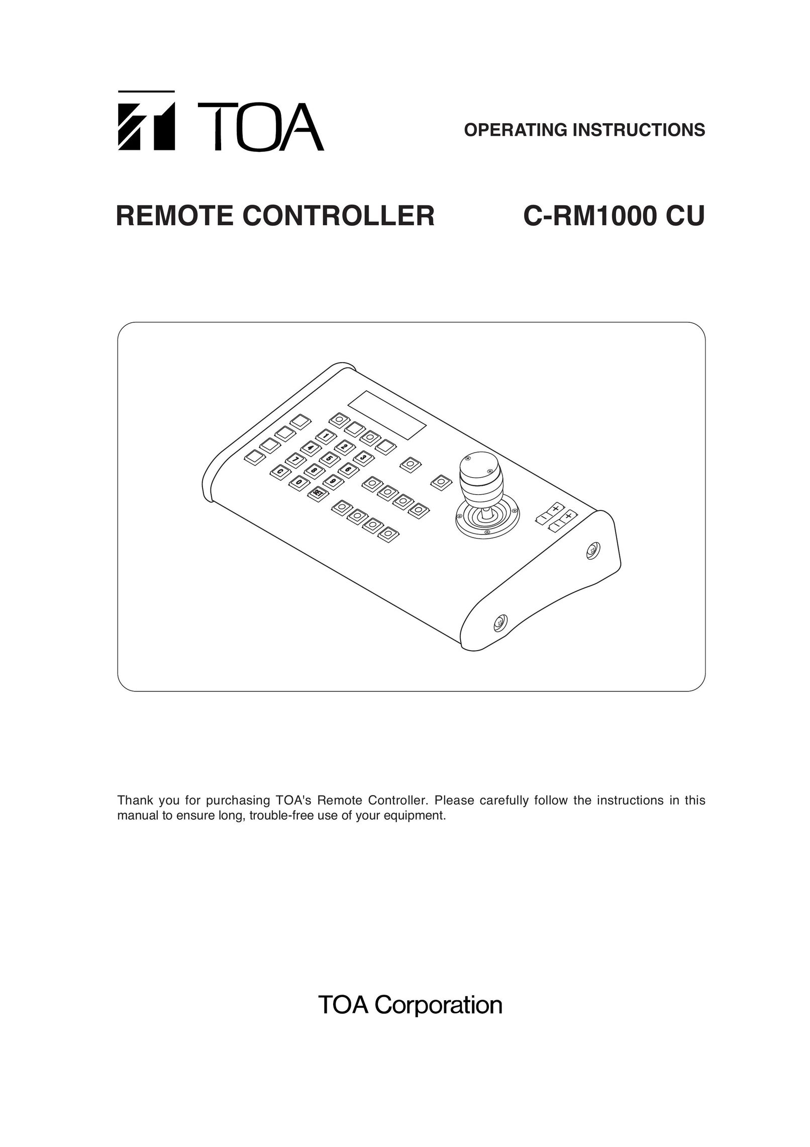 TOA Electronics C-RM1000 CU Universal Remote User Manual