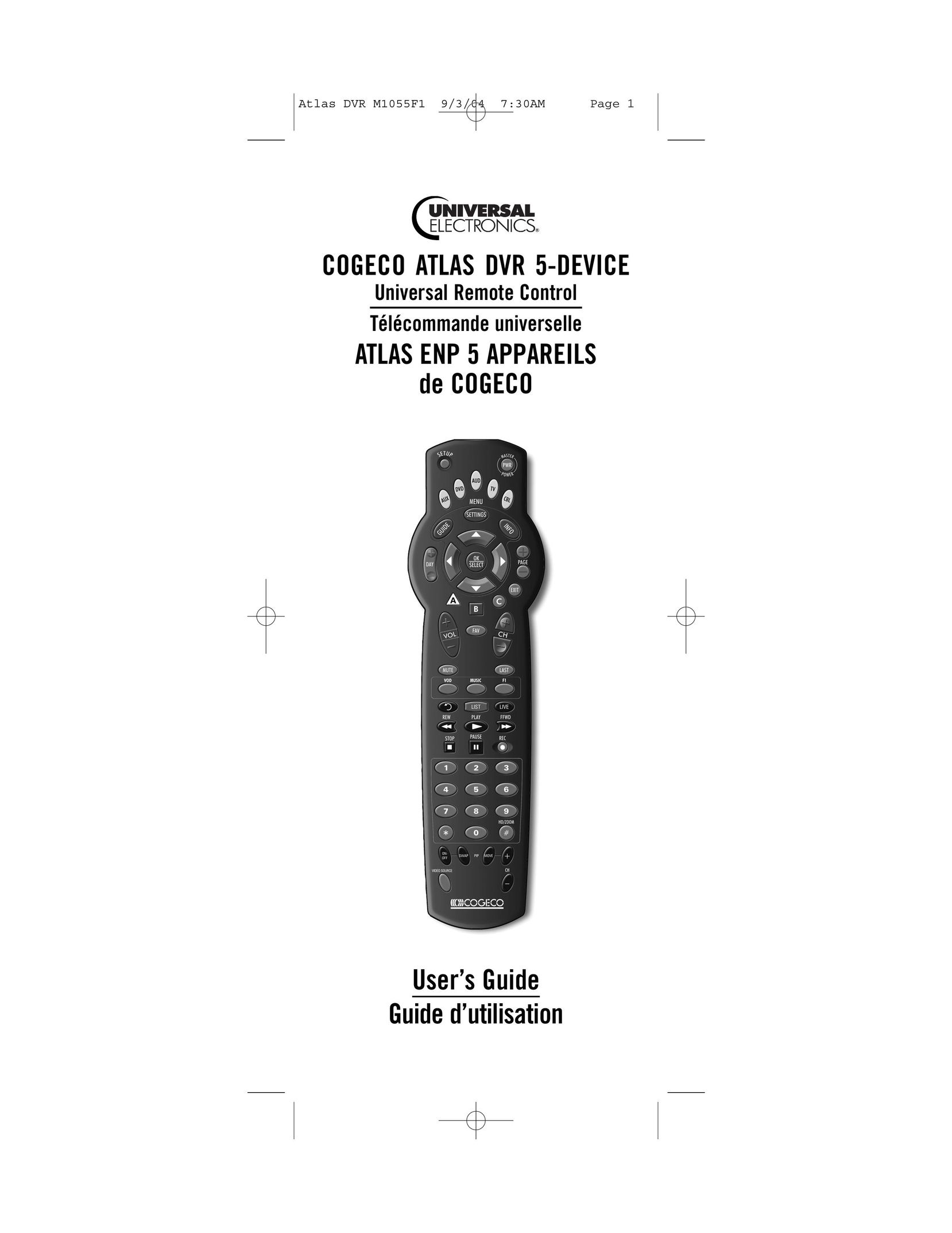 Universal Electronics DVR M1055F Universal Remote User Manual