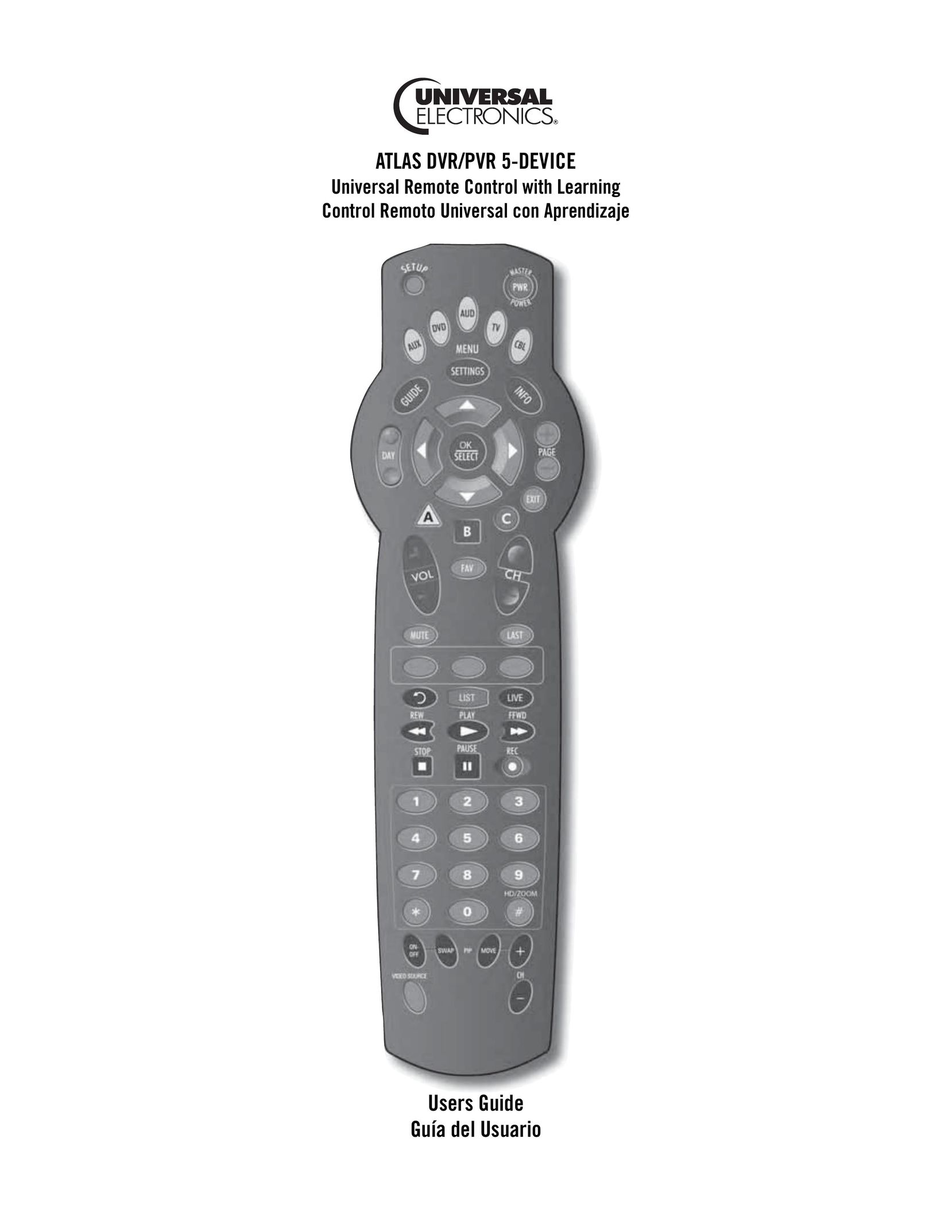 Universal Electronics DVR/PVR 5-Device Universal Remote User Manual