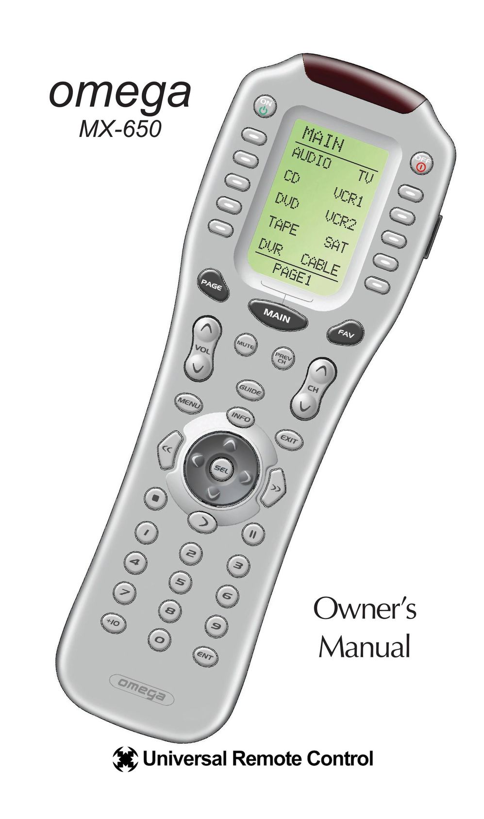 Universal Remote Control omega MX-650 Universal Remote User Manual