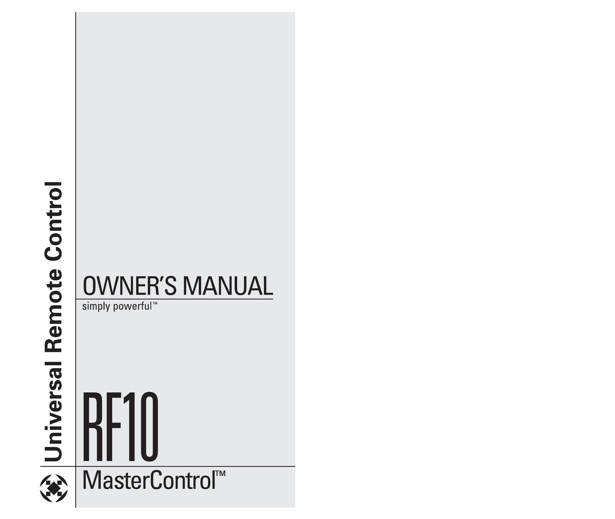 Universal Remote Control RF10 Universal Remote User Manual