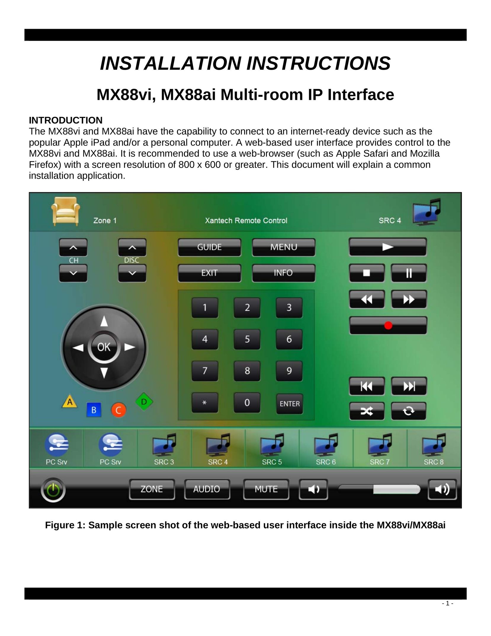 Xantech MX88VI Universal Remote User Manual