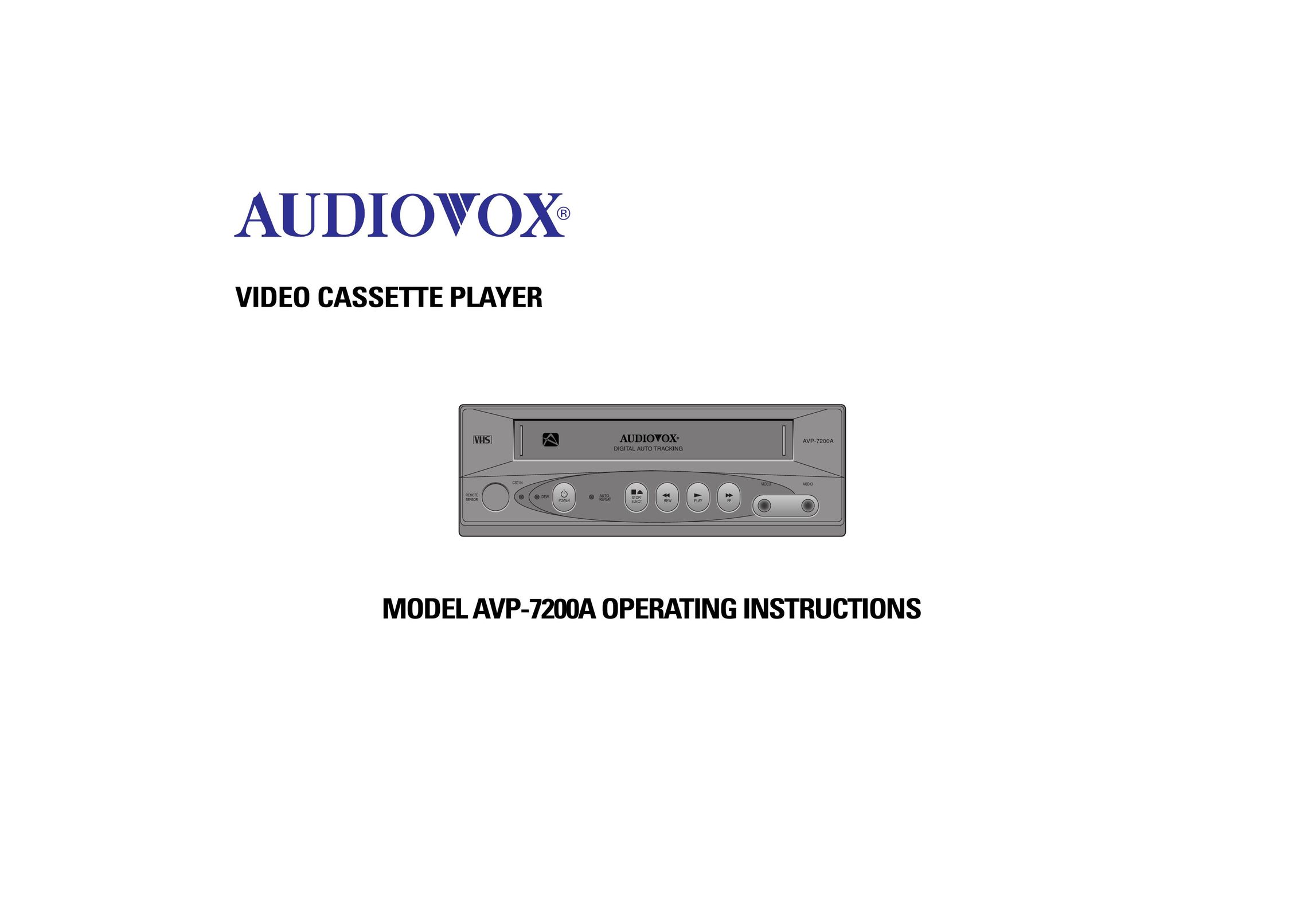 Audiovox AVP-7200A VCR User Manual