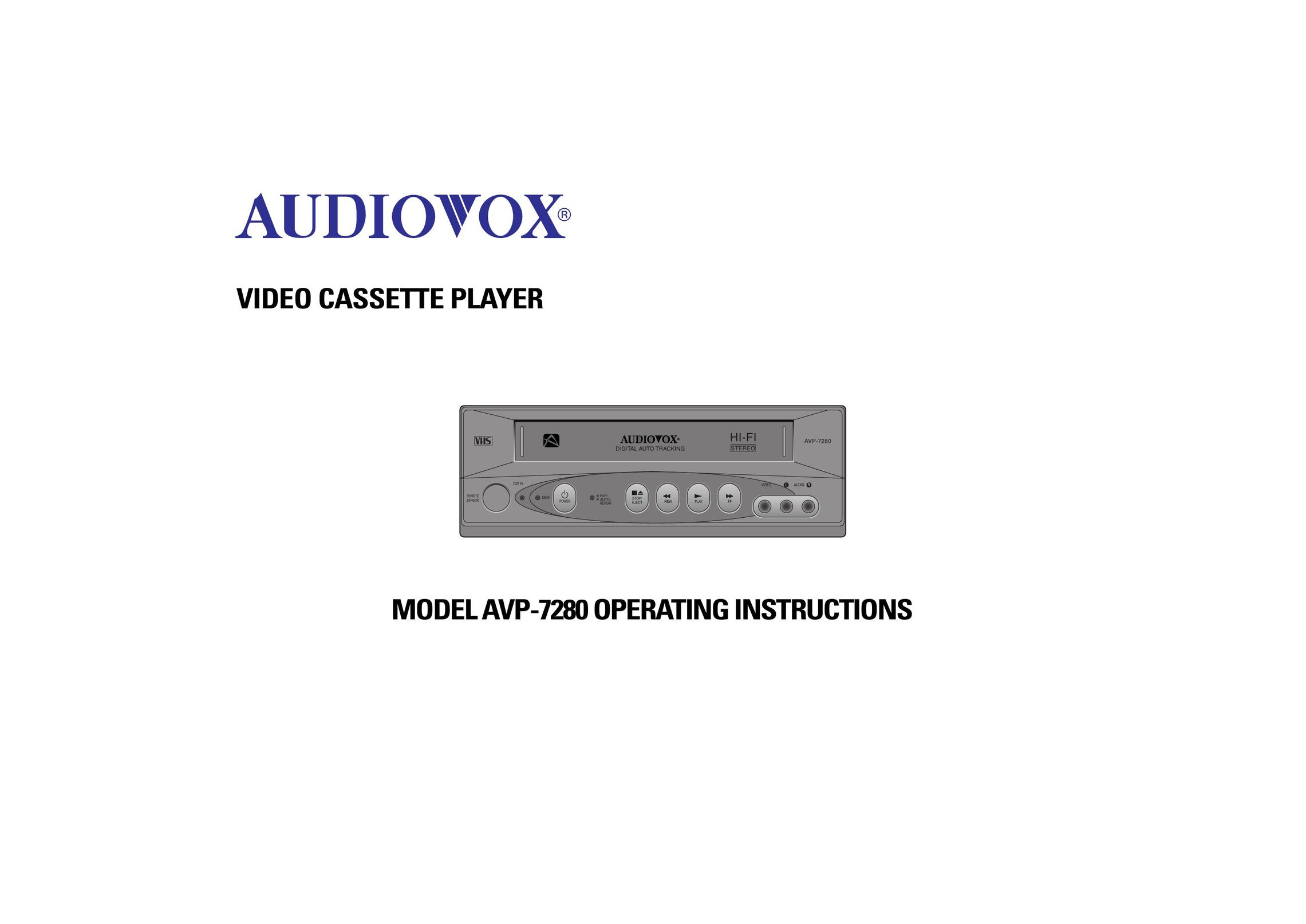Audiovox AVP7280 VCR User Manual