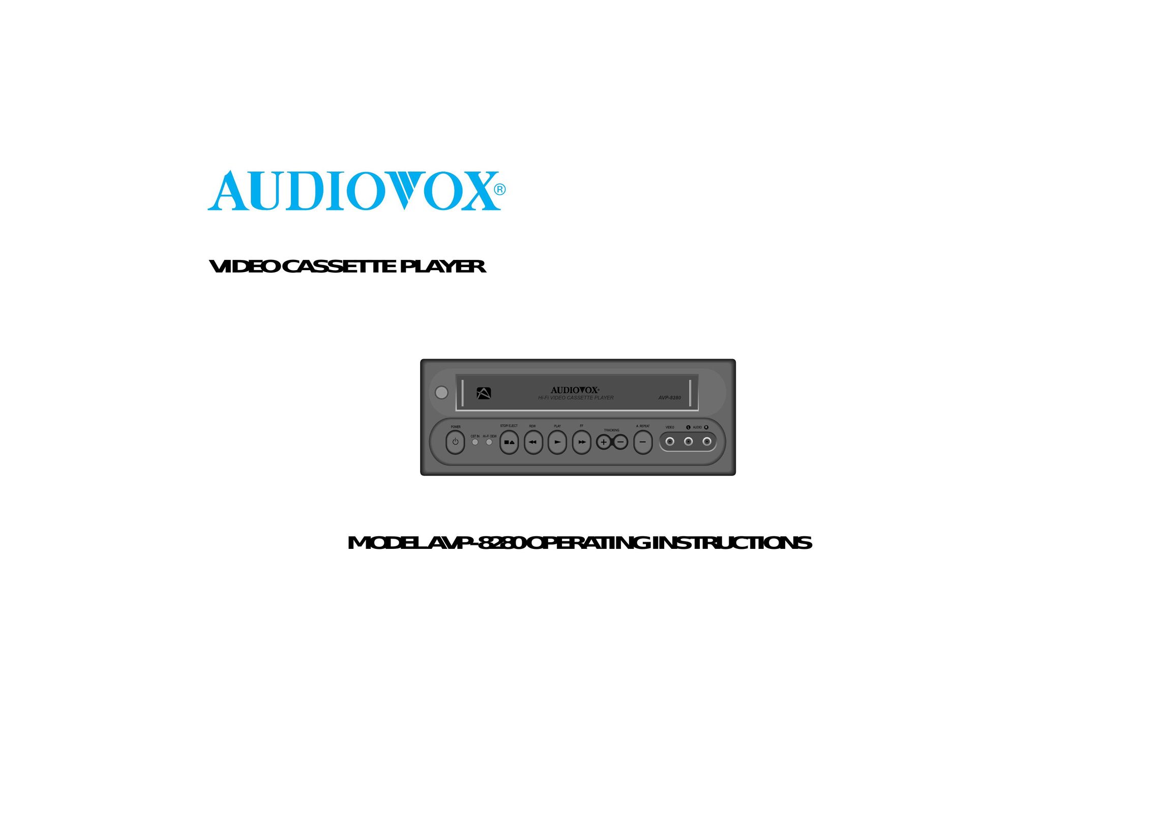 Audiovox AVP8280 VCR User Manual