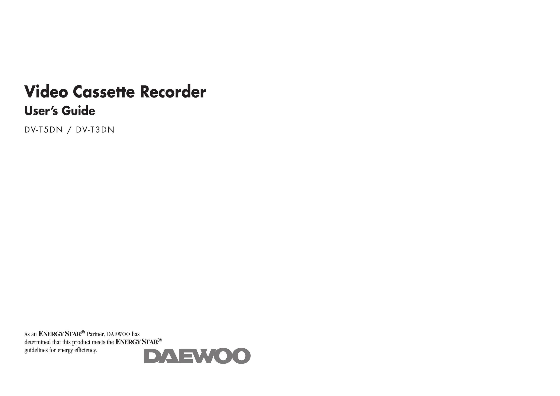 Daewoo DV-T5DN, DV-T3DN VCR User Manual
