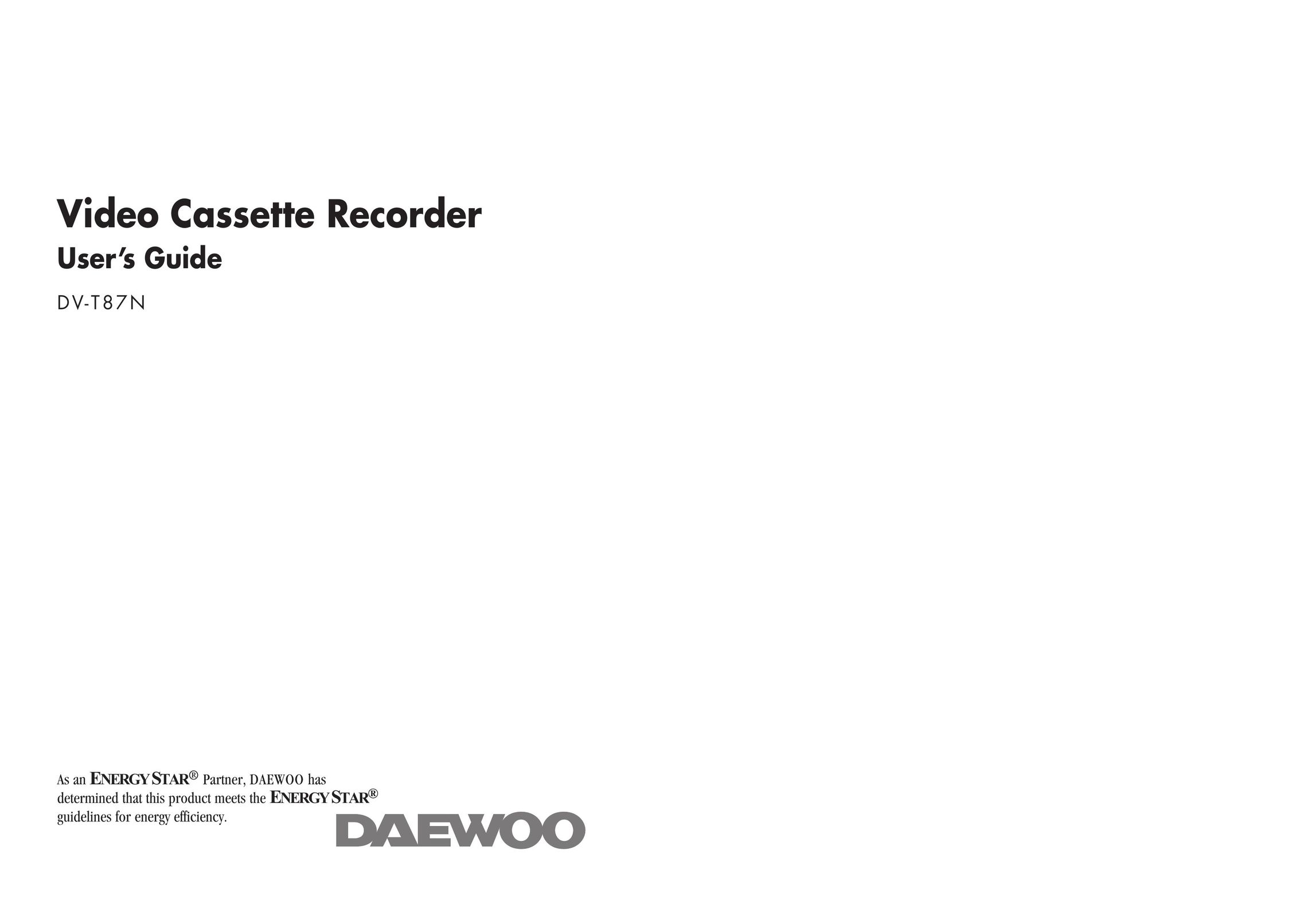 Daewoo DV-T87N VCR User Manual