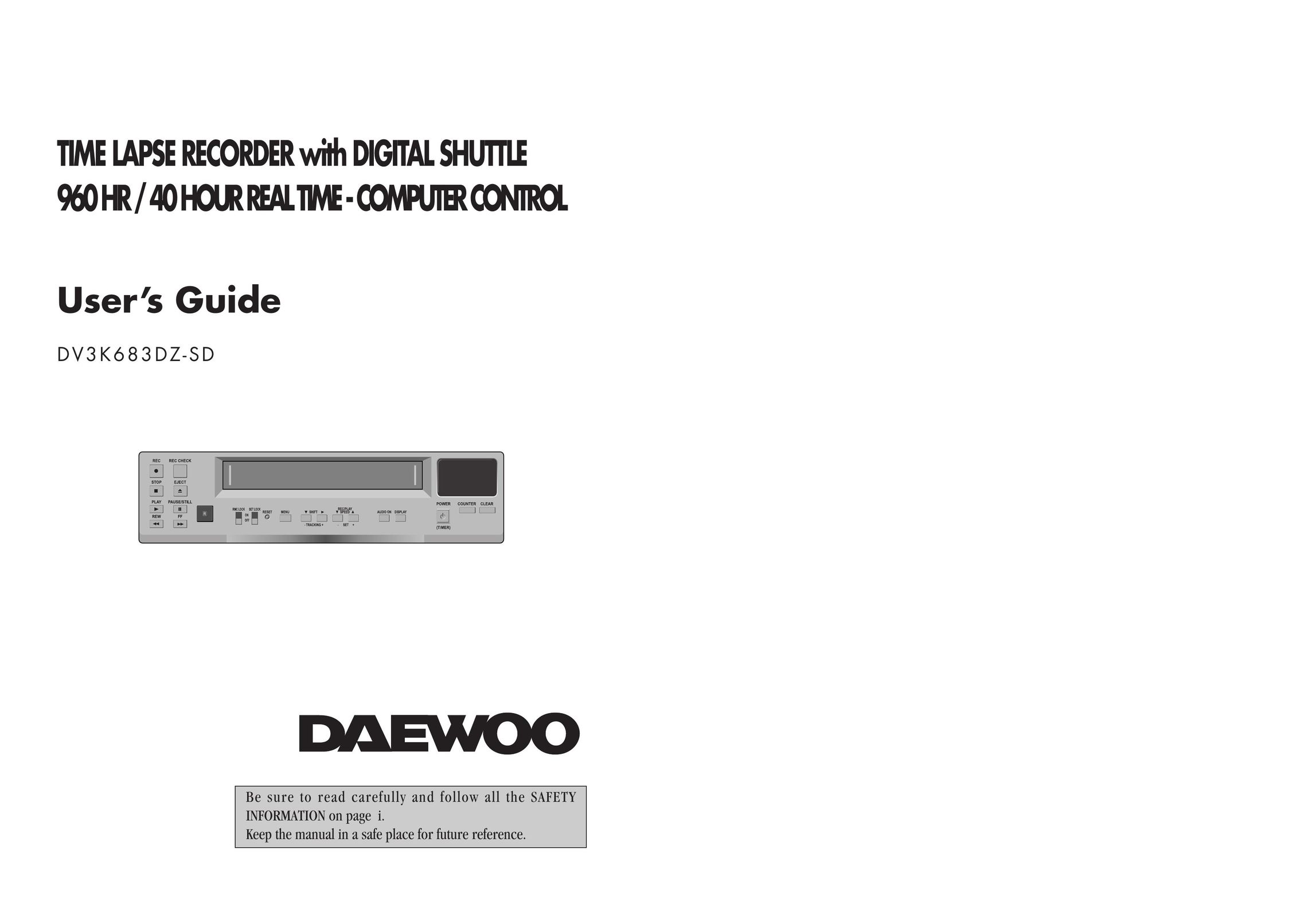 Daewoo DV3K683DZ-SD VCR User Manual