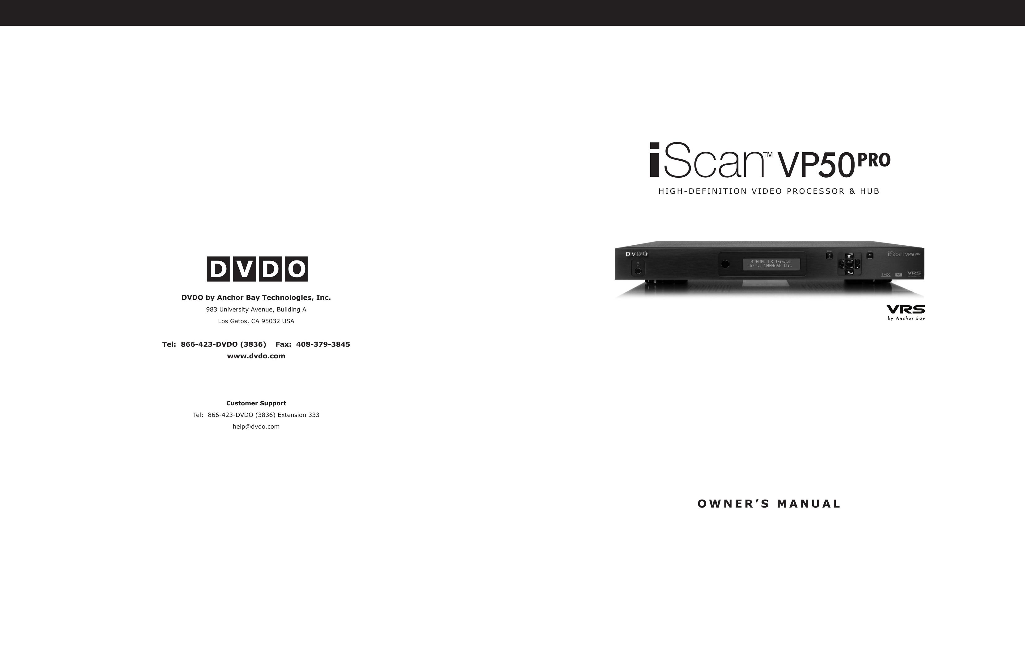 DVDO VP50 VCR User Manual