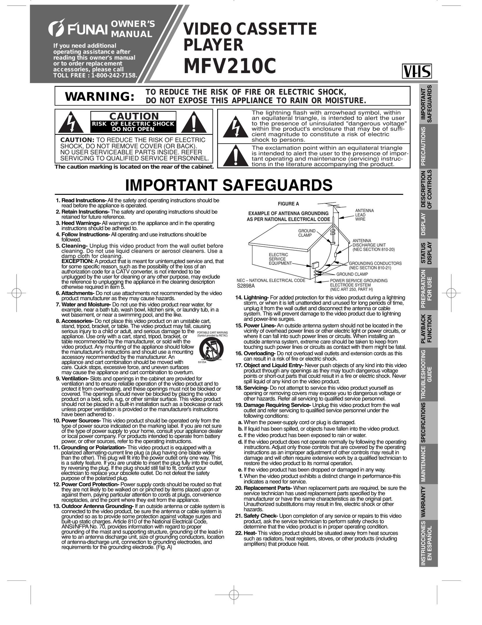 FUNAI MFV210C VCR User Manual