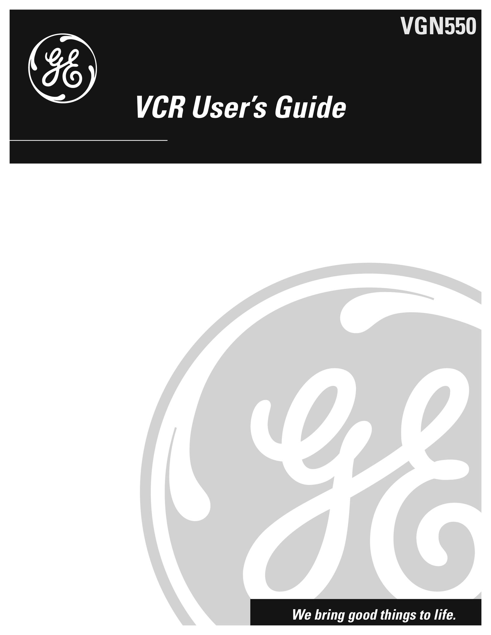 GE VGN550 VCR User Manual