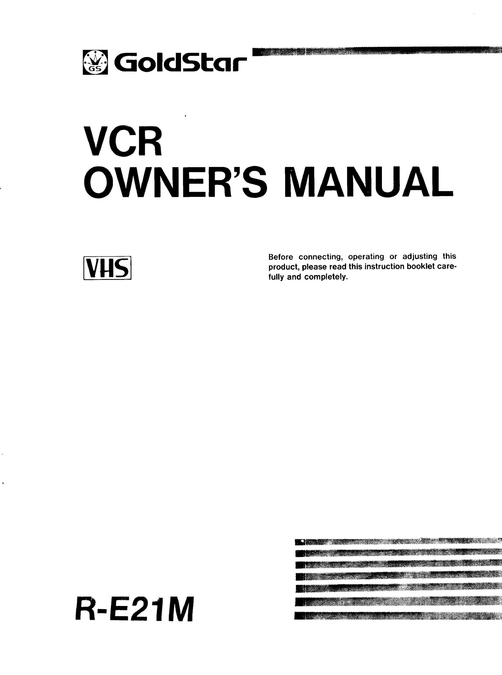 Goldstar R-E21M VCR User Manual