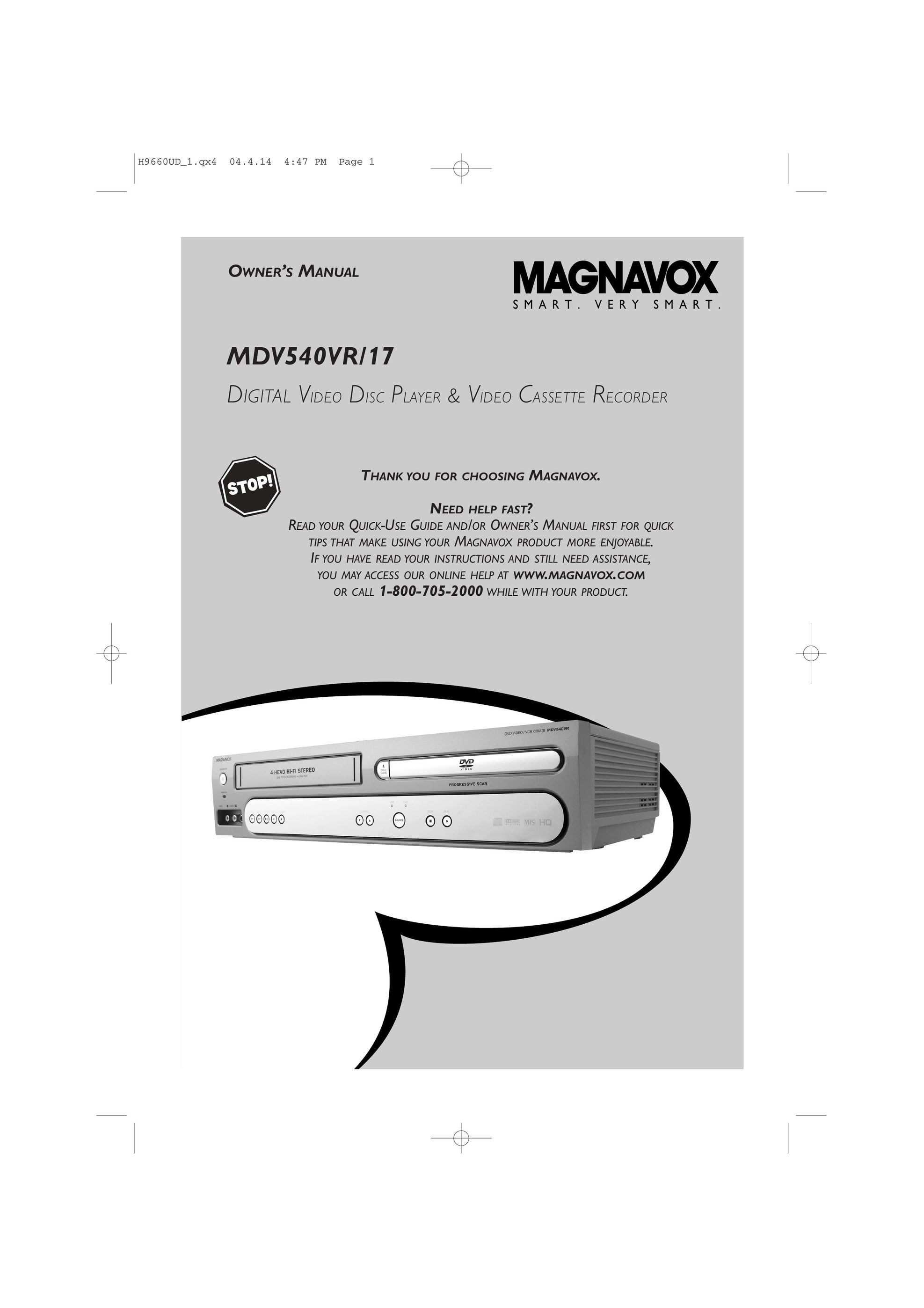 Magnavox MDV540VR VCR User Manual