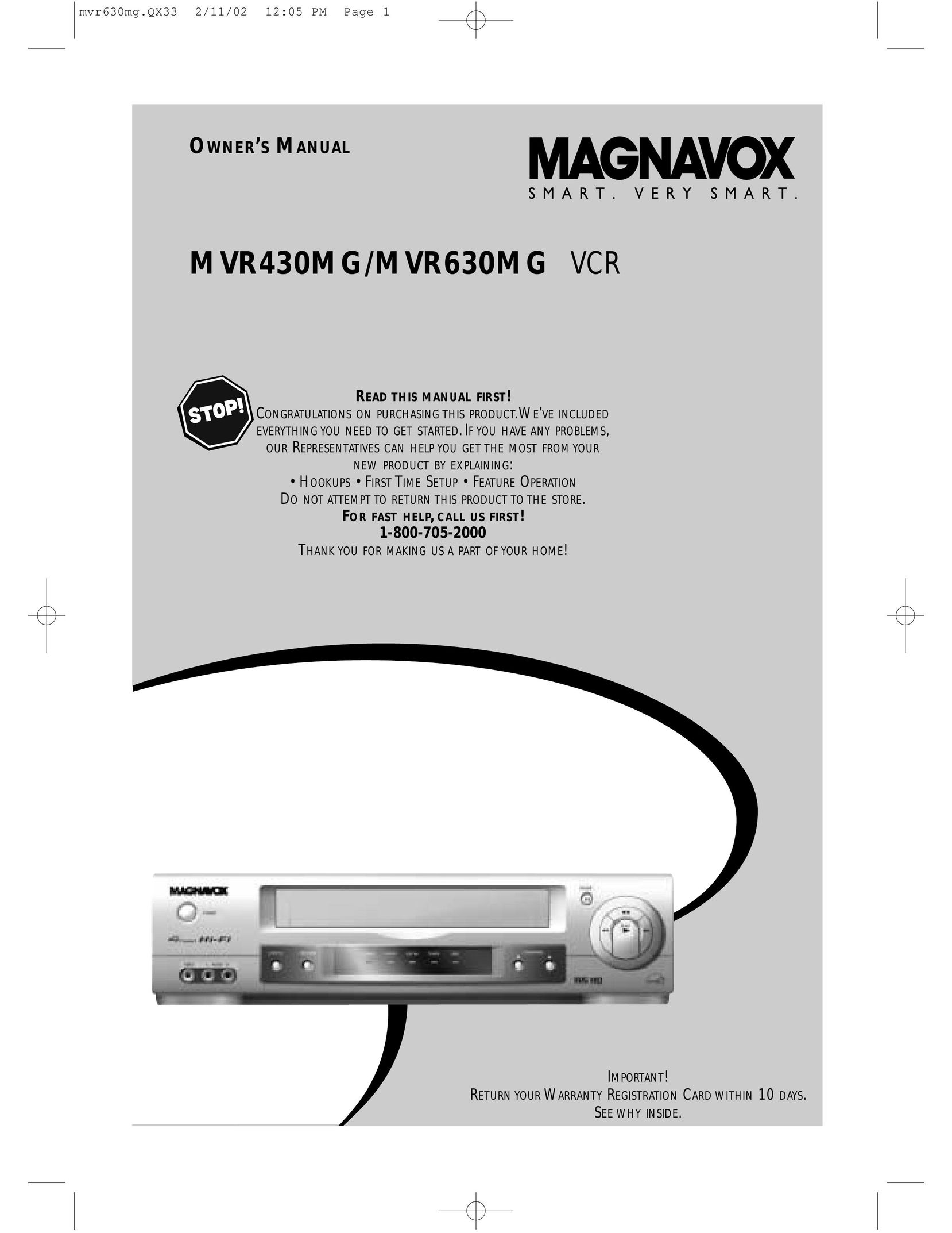 Magnavox MVR630MG VCR User Manual