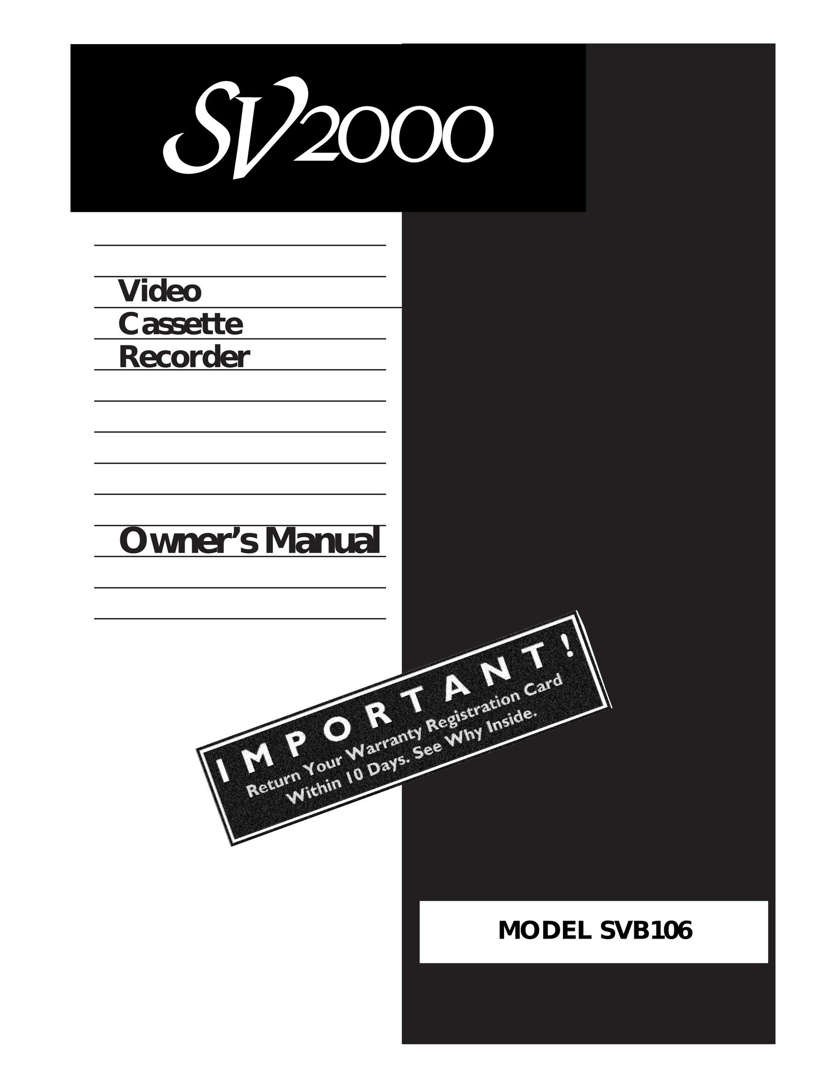 Magnavox SVB106 VCR User Manual