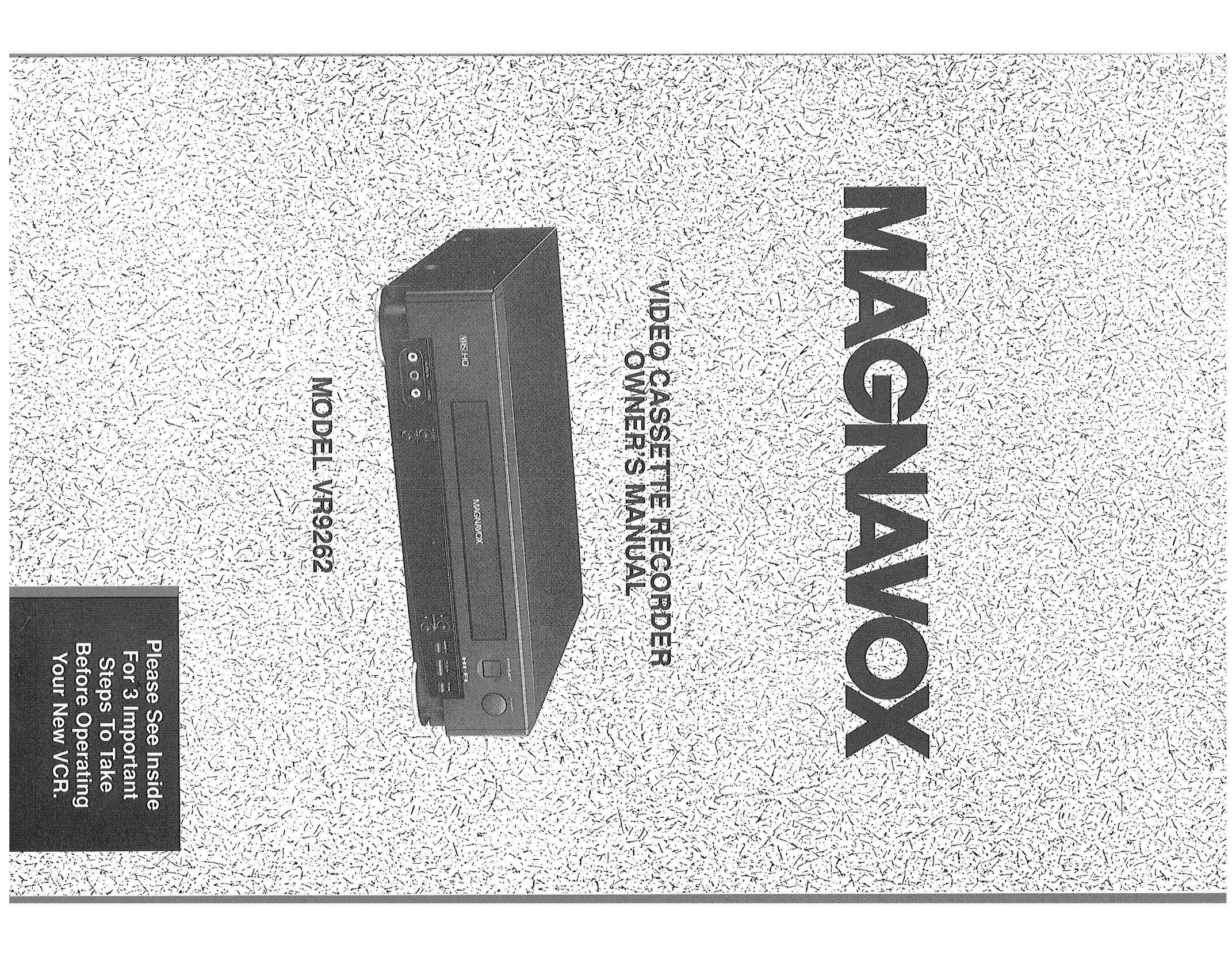 Magnavox VR9262 VCR User Manual