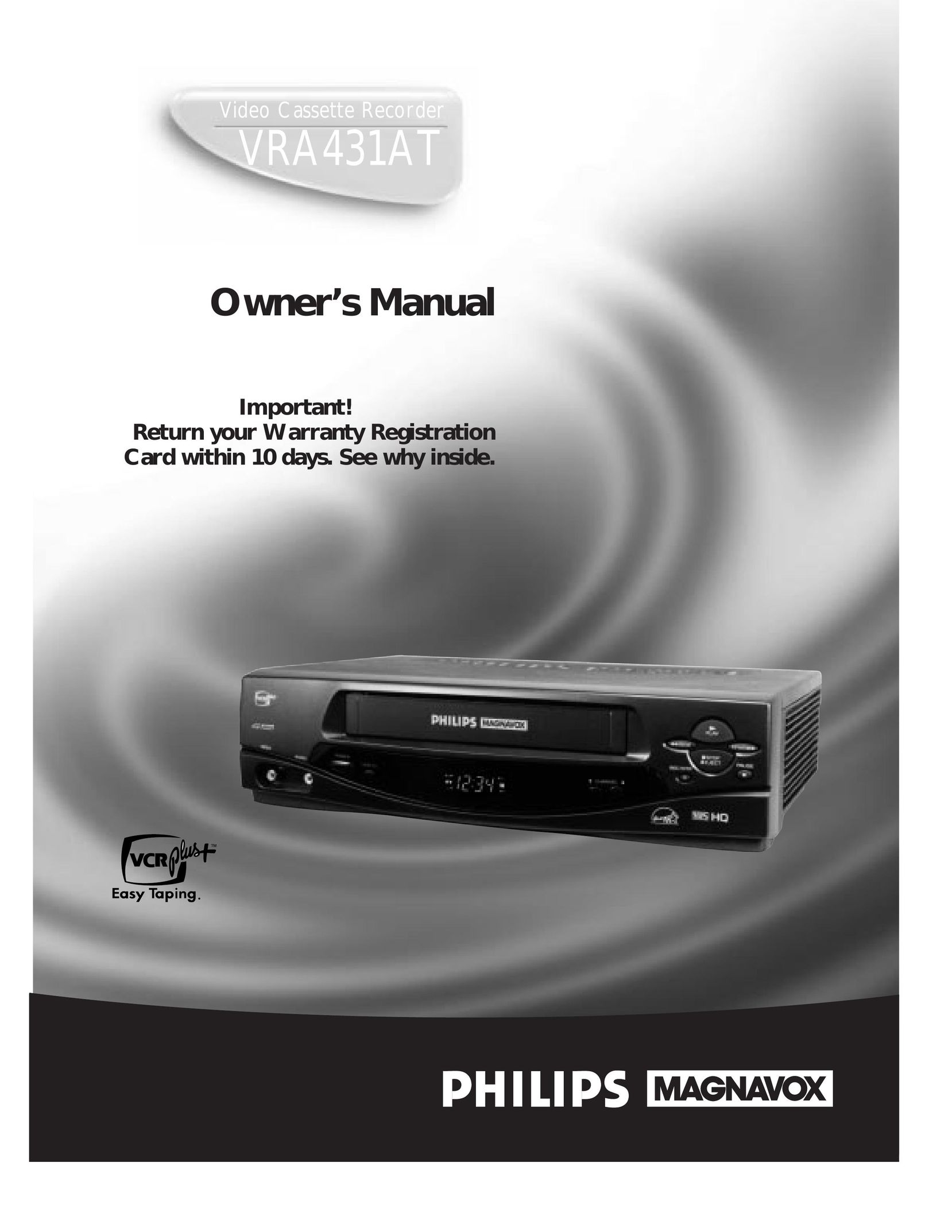 Magnavox VRA431AT99 VCR User Manual