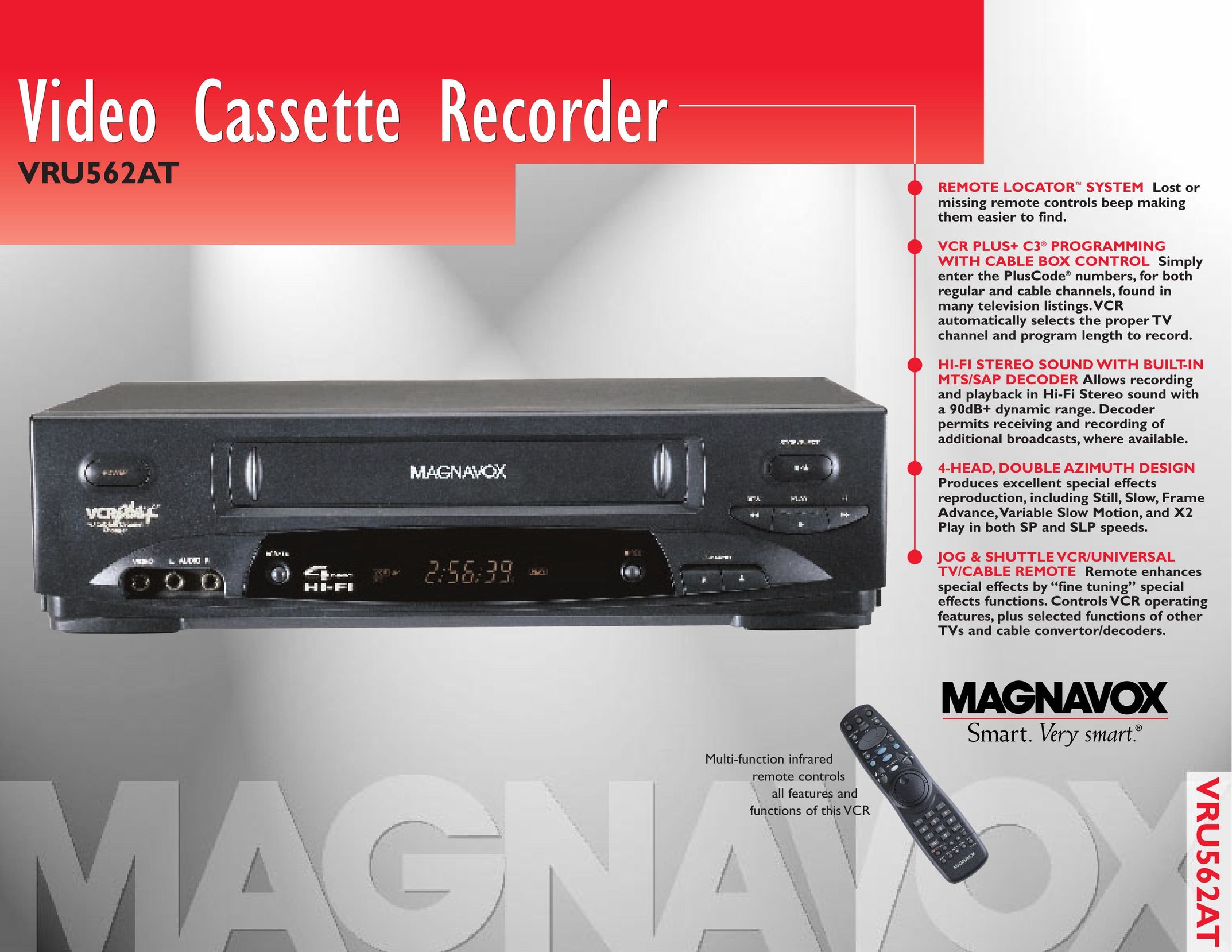 Magnavox VRU562AT VCR User Manual
