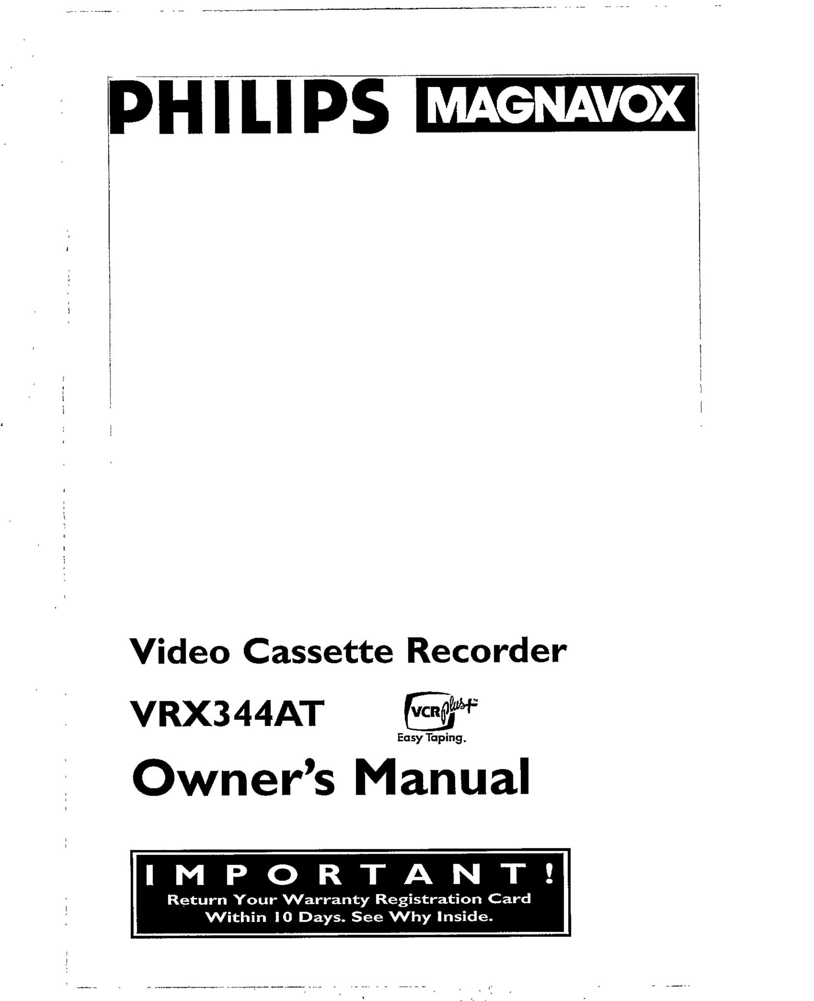Magnavox VRX344AT VCR User Manual