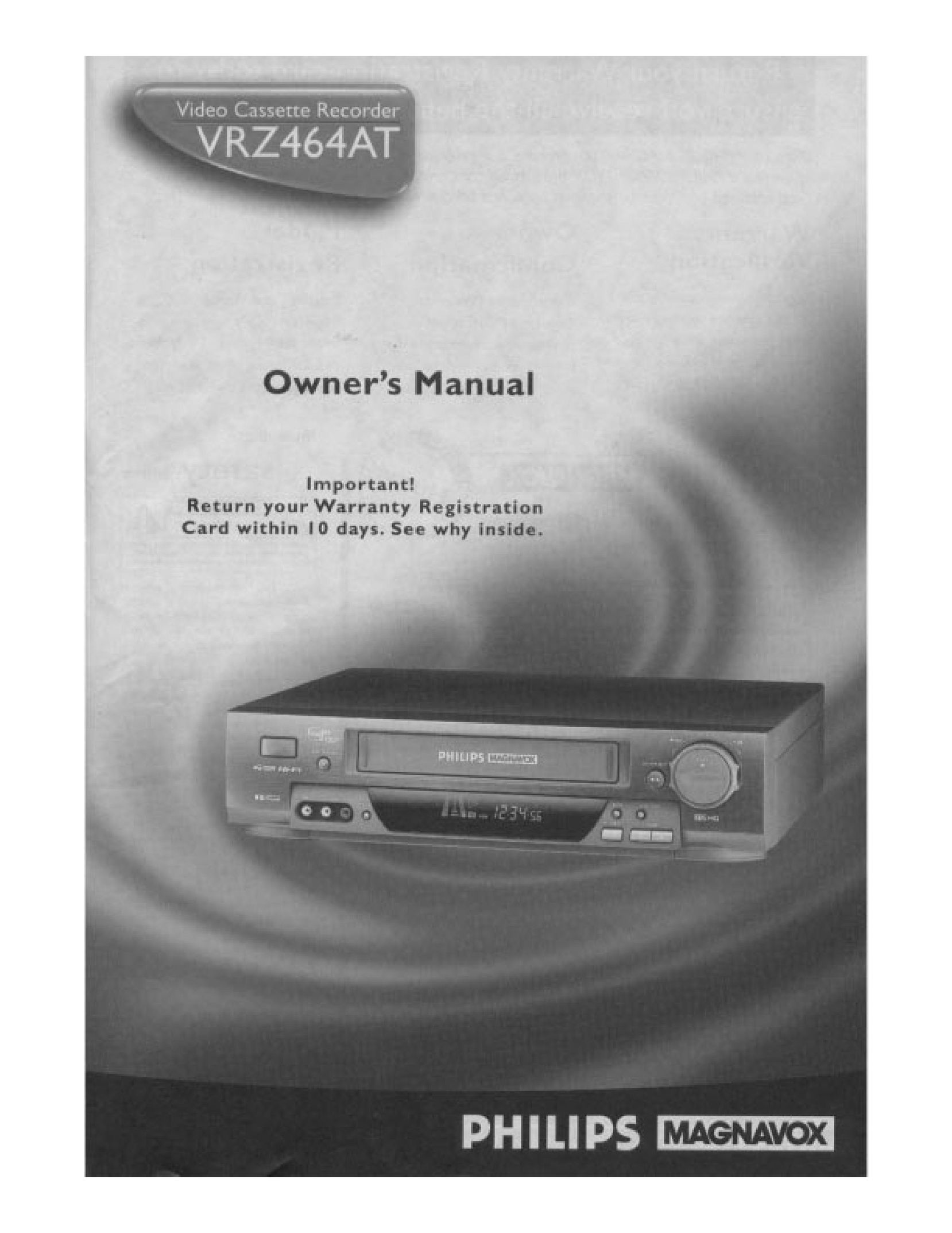 Magnavox VRZ464AT VCR User Manual
