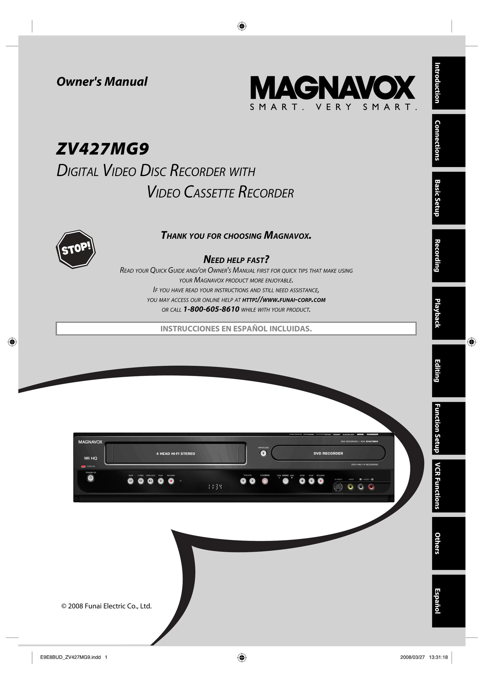 Magnavox ZV427MG9 VCR User Manual