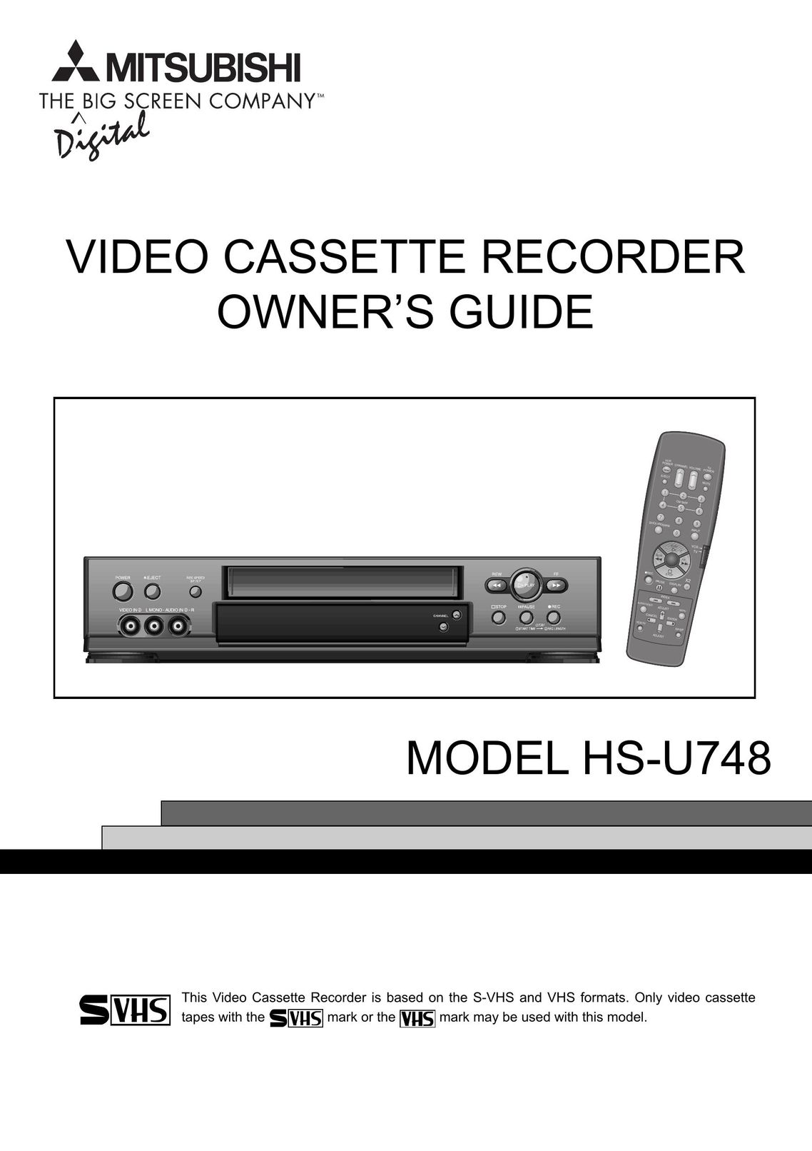 Mitsubishi Electronics HS-U748 VCR User Manual