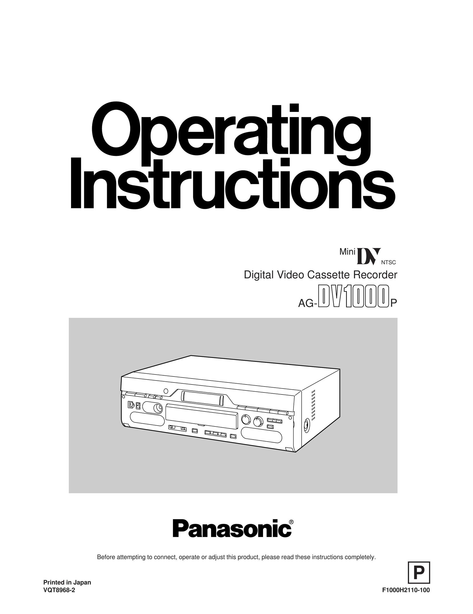Panasonic AG-DV1000P VCR User Manual