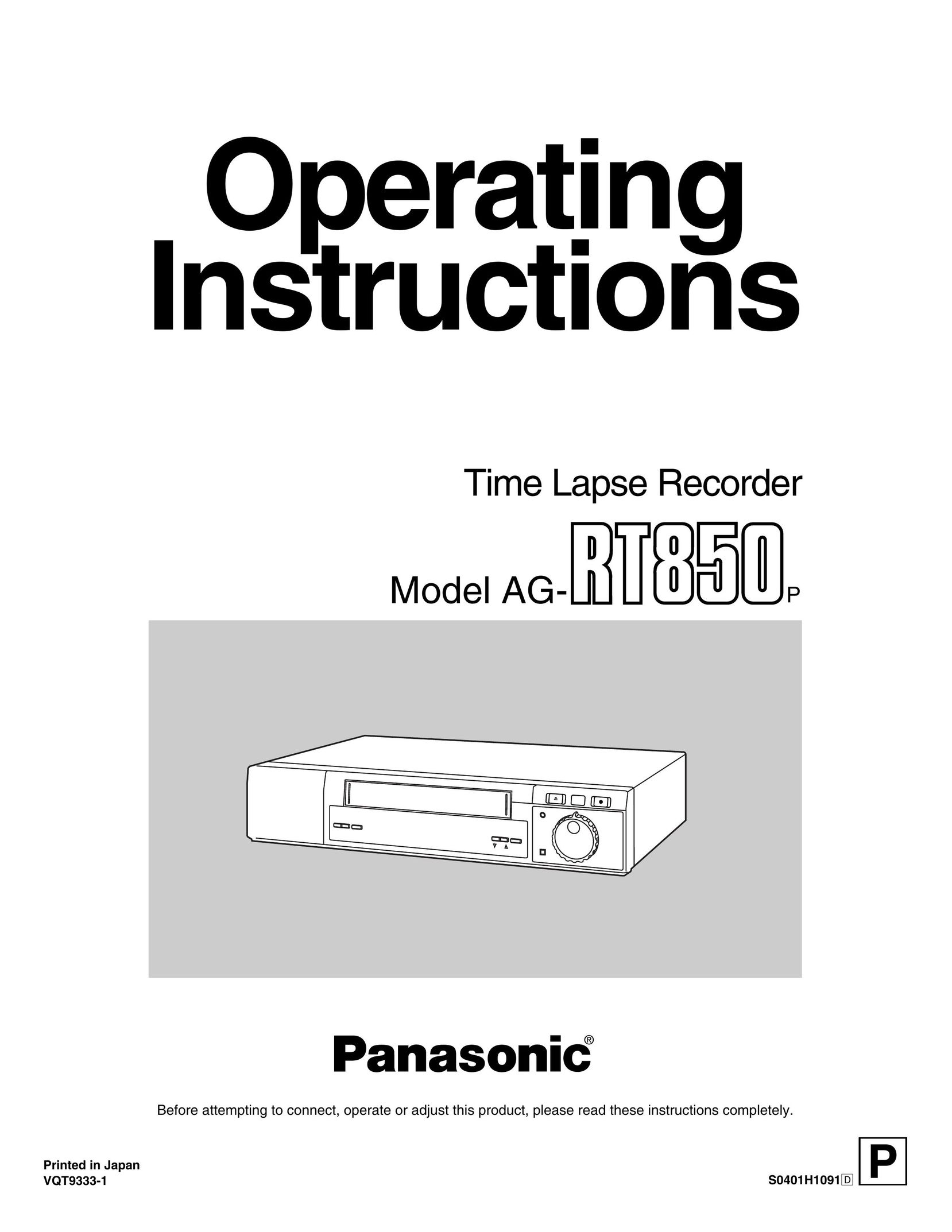 Panasonic AG-RT850P VCR User Manual