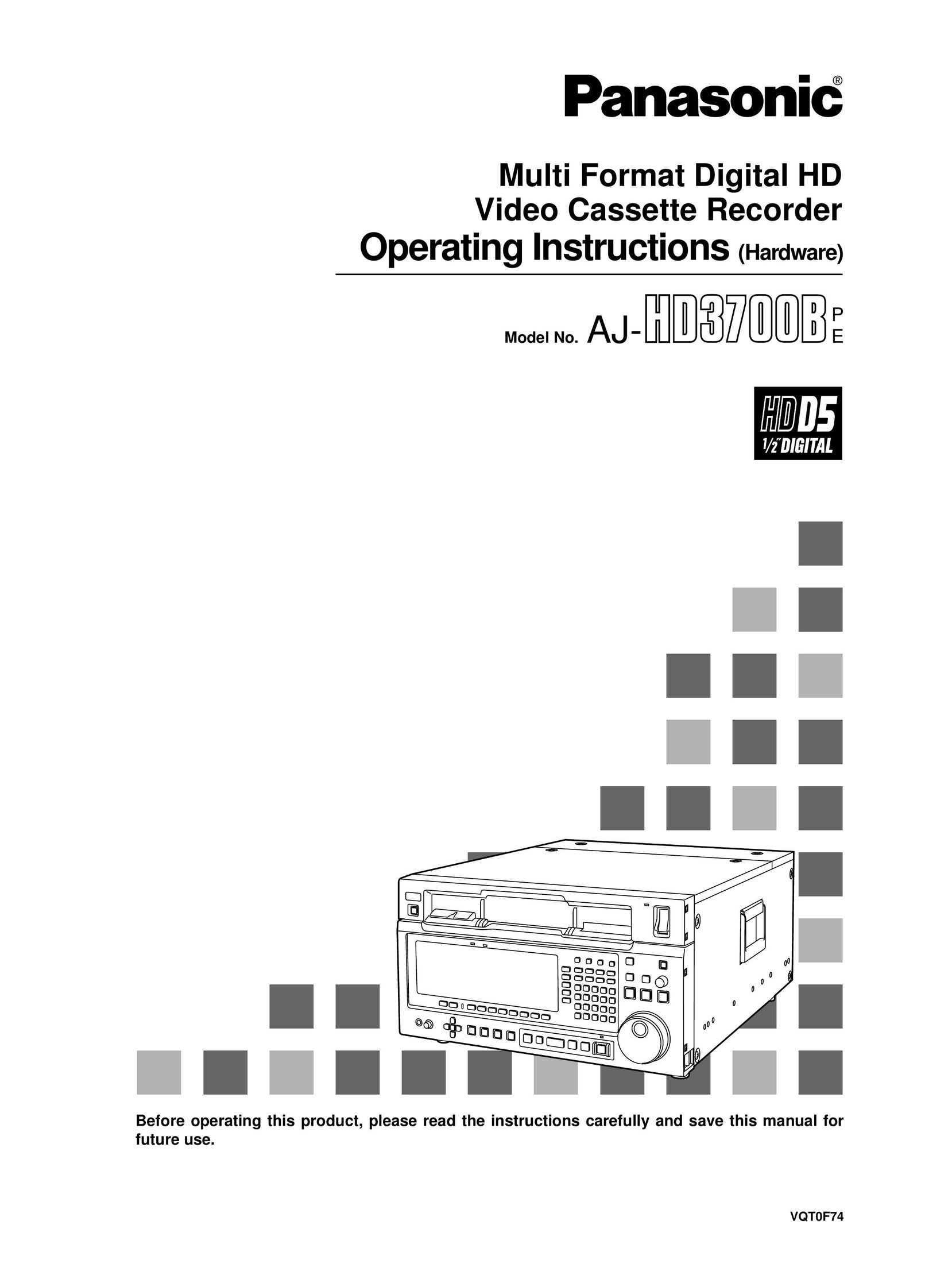 Panasonic AJ- HD3700B VCR User Manual