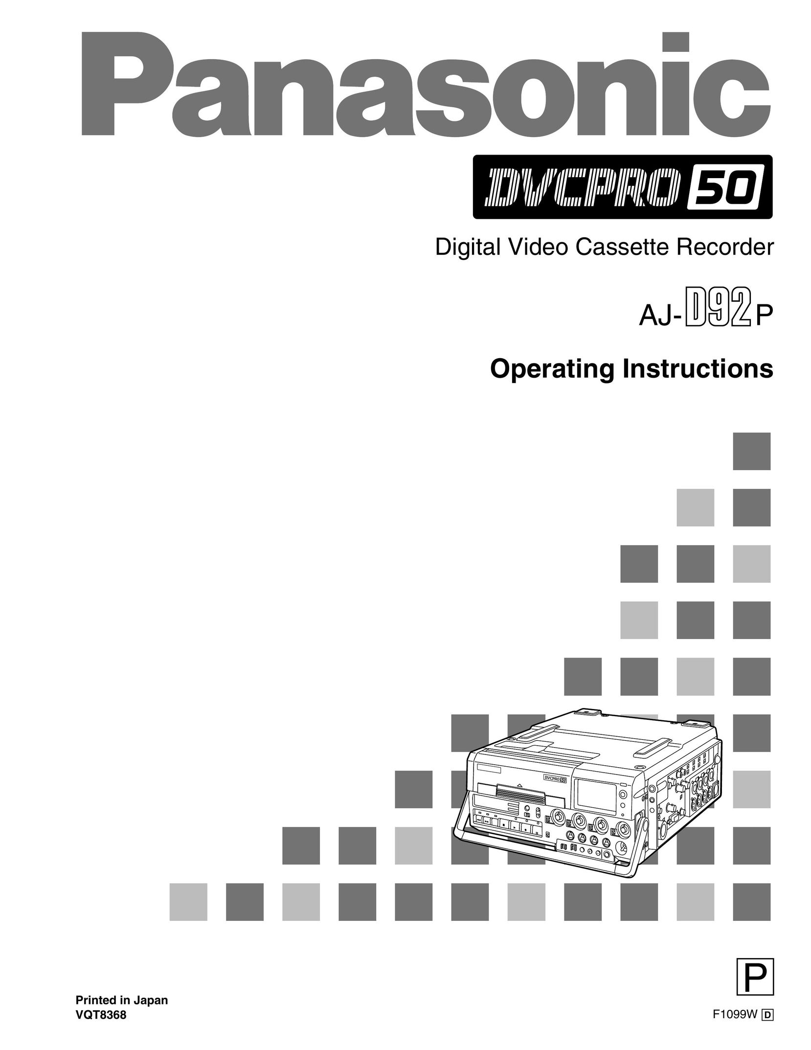 Panasonic AJ-D92P VCR User Manual