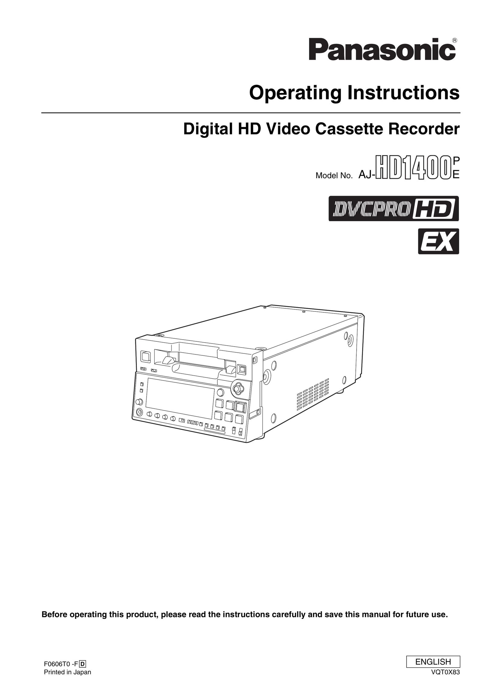 Panasonic AJ-HD1400P VCR User Manual