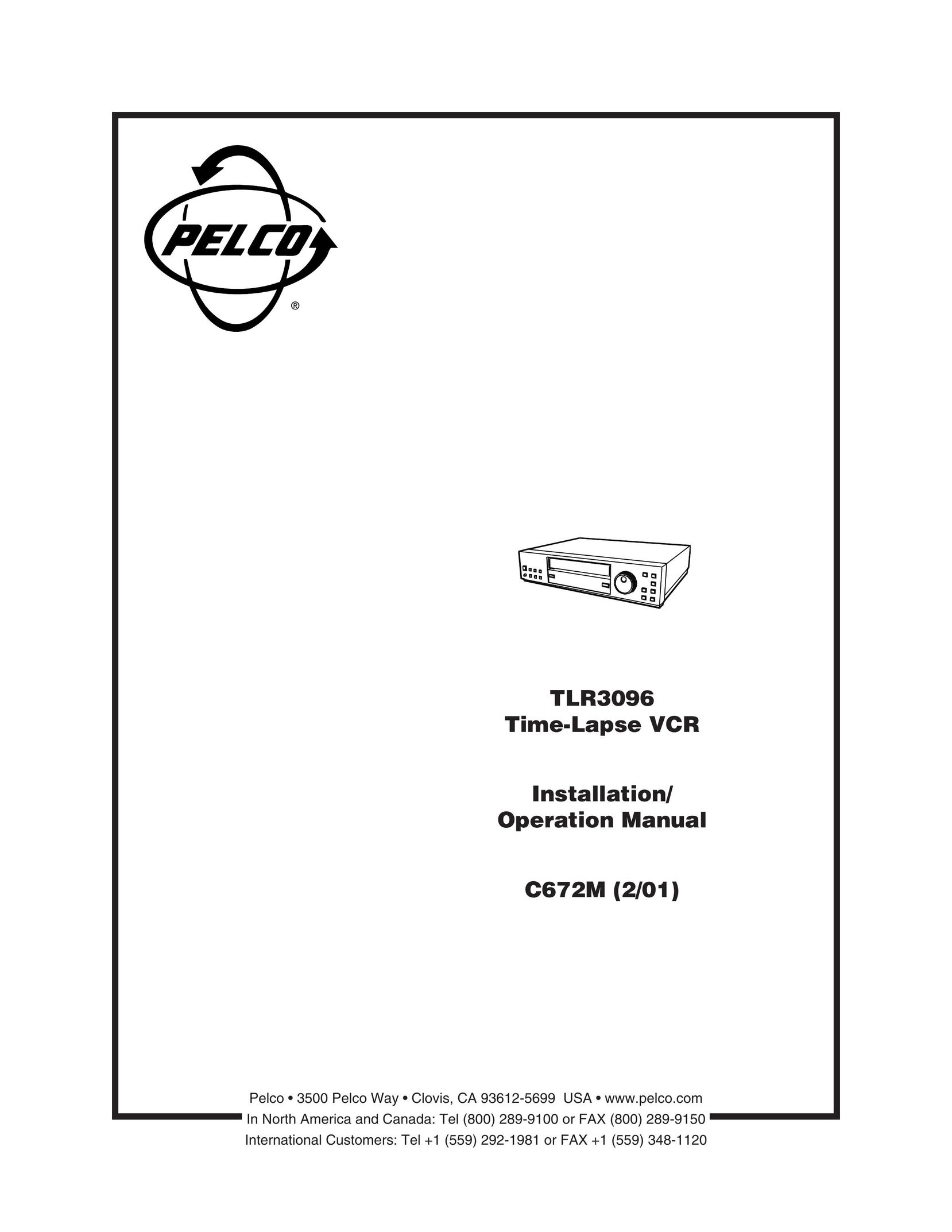 Pelco TLR3096 VCR User Manual