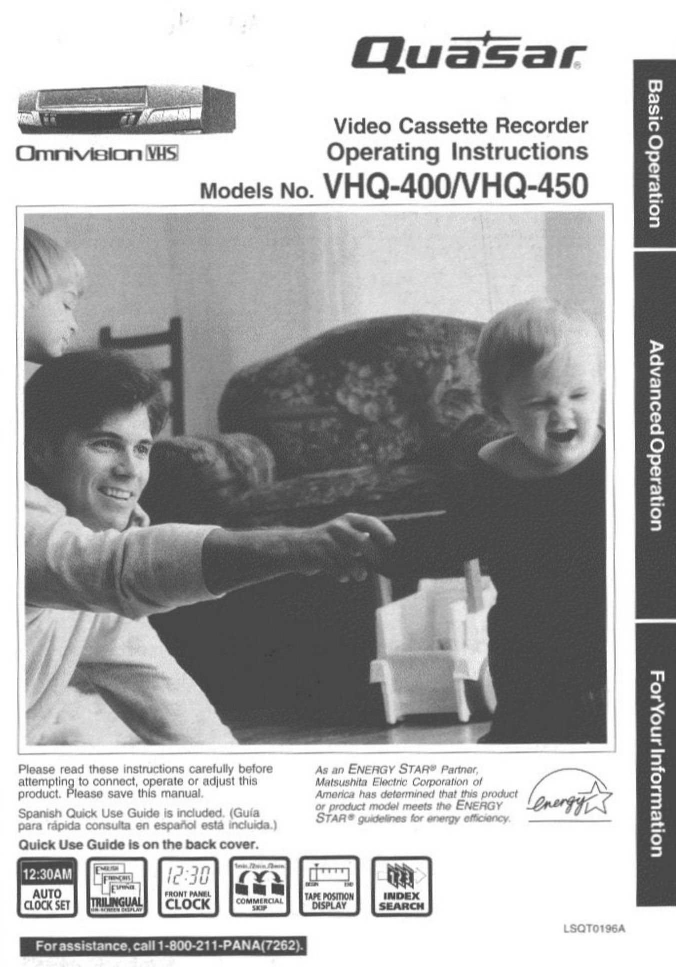 Quasar VHQ-400 VCR User Manual