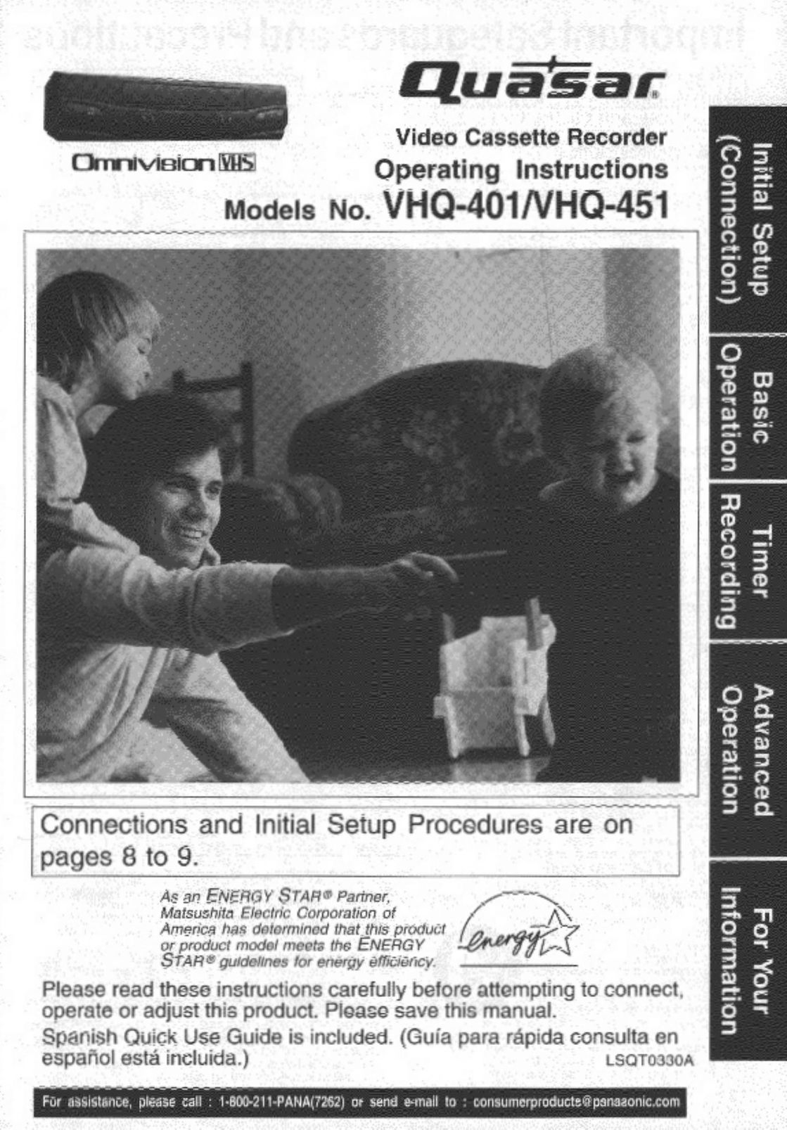 Quasar VHQ-401 VCR User Manual