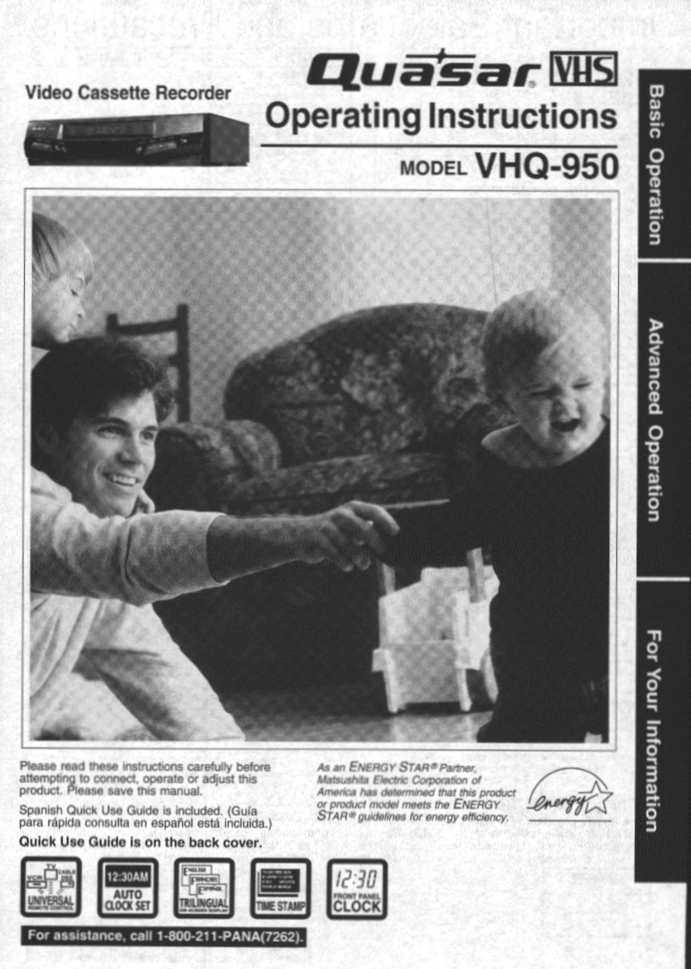 Quasar VHQ-950 VCR User Manual