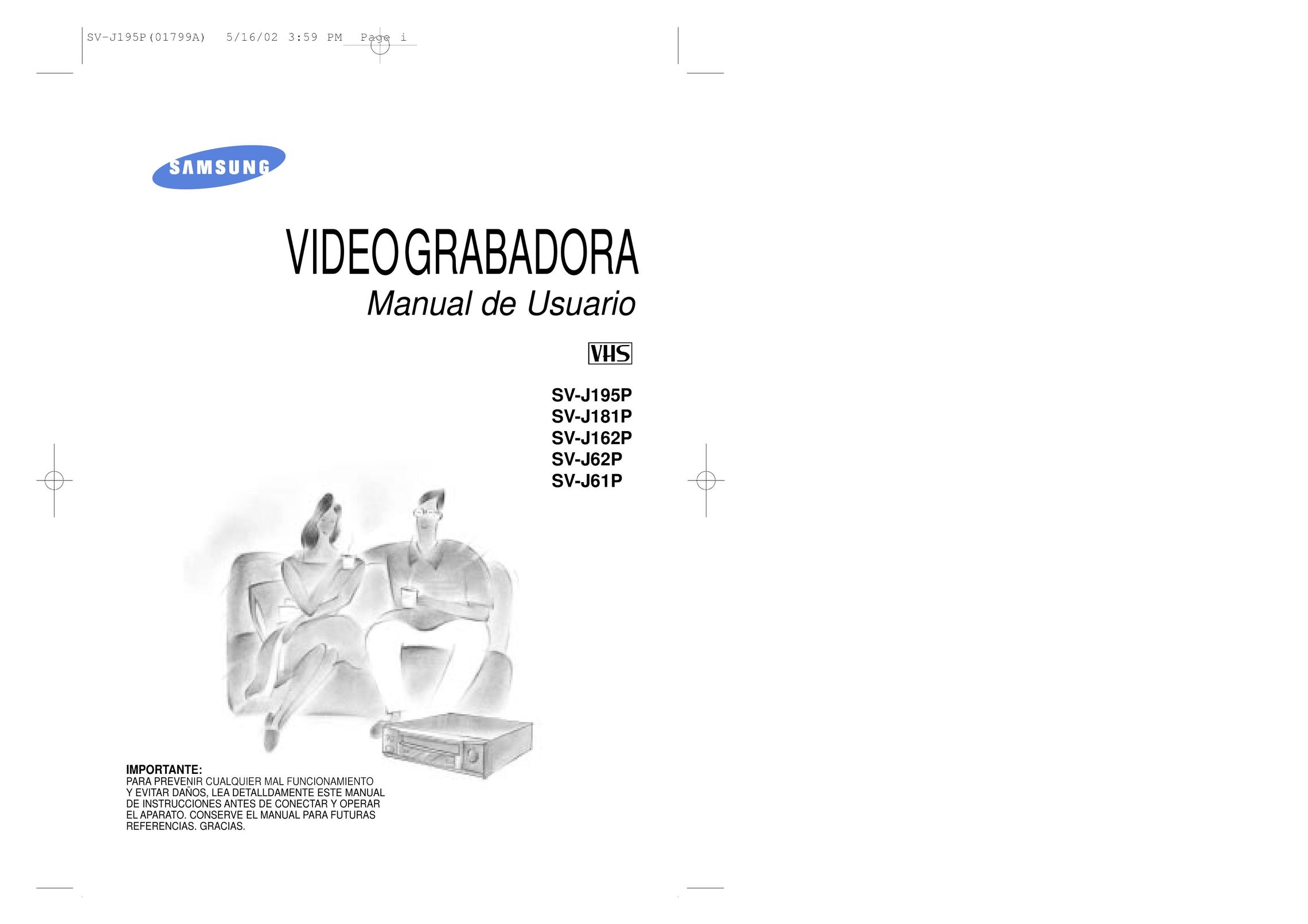 Samsung SV-J162P VCR User Manual