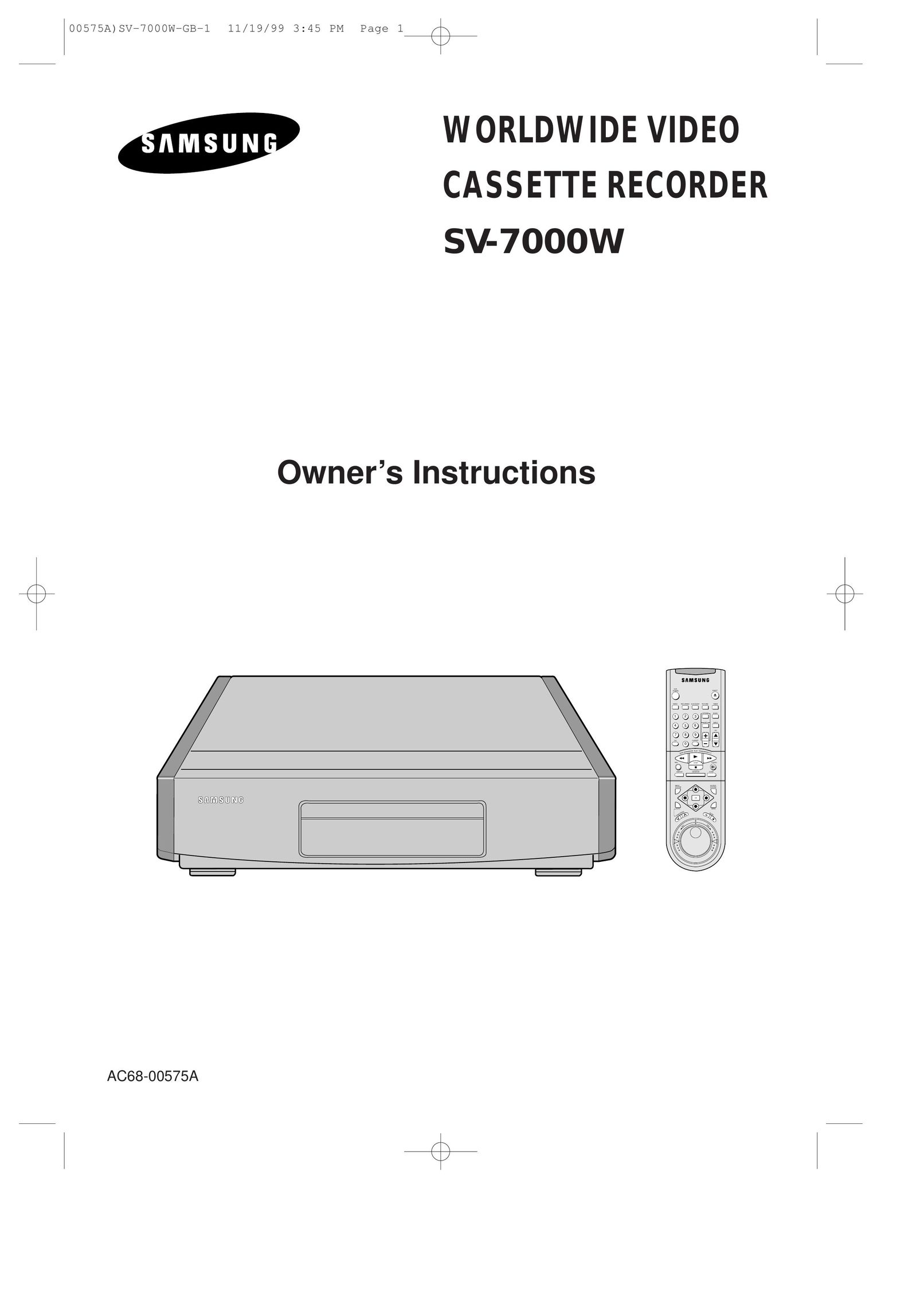 Samsung SV7000W VCR User Manual