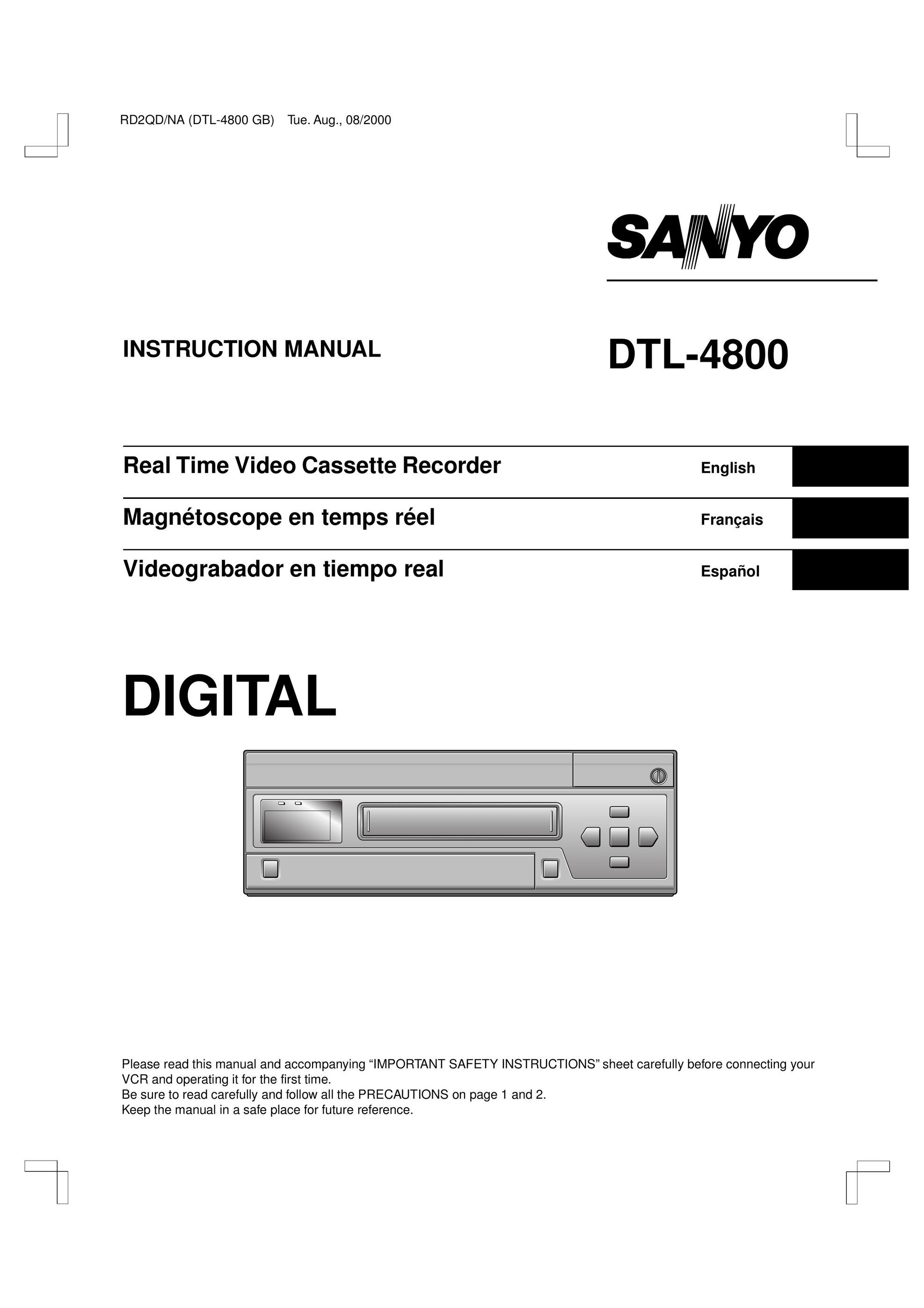 Sanyo DTL-4800 VCR User Manual