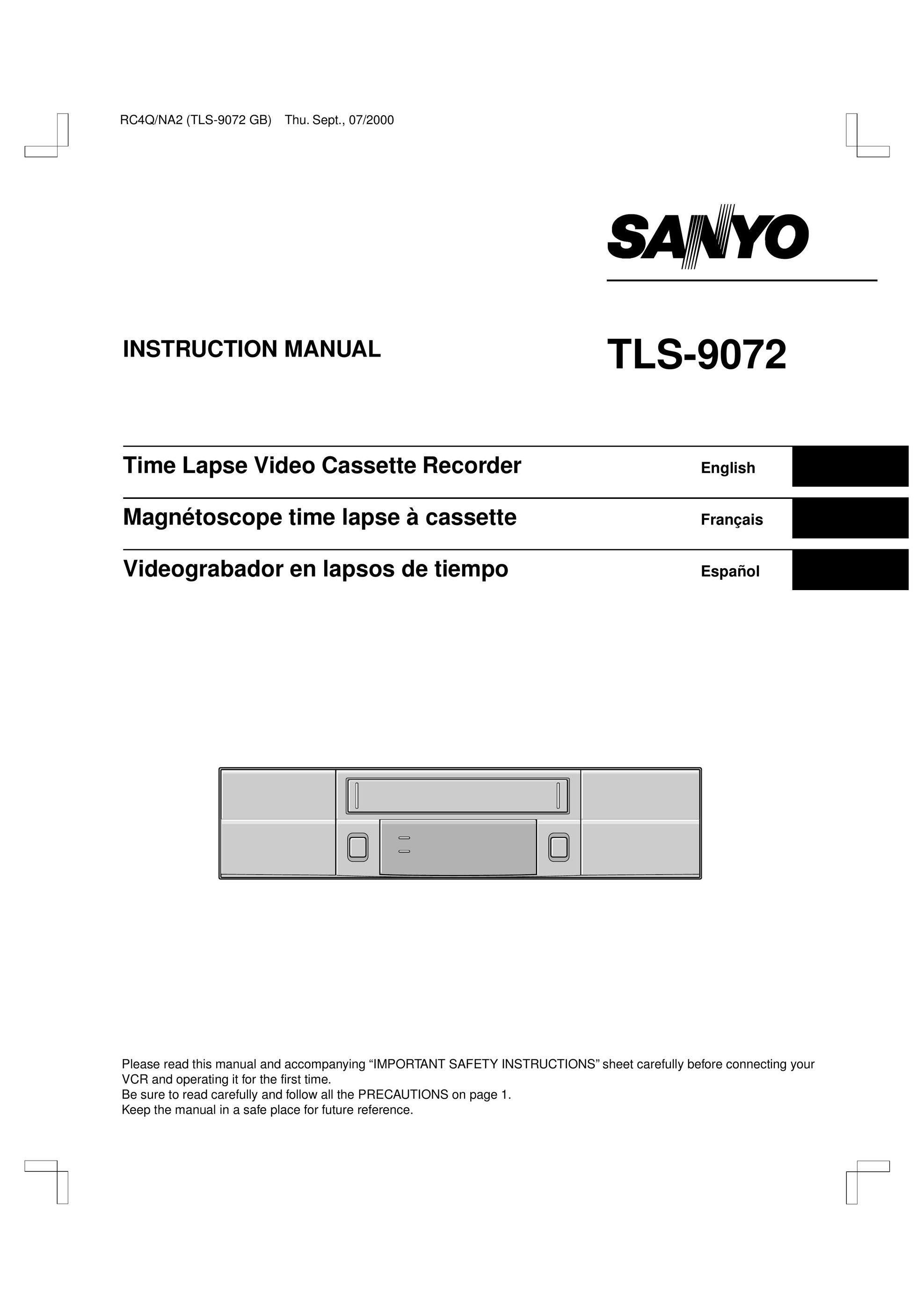 Sanyo TLS-9072 VCR User Manual