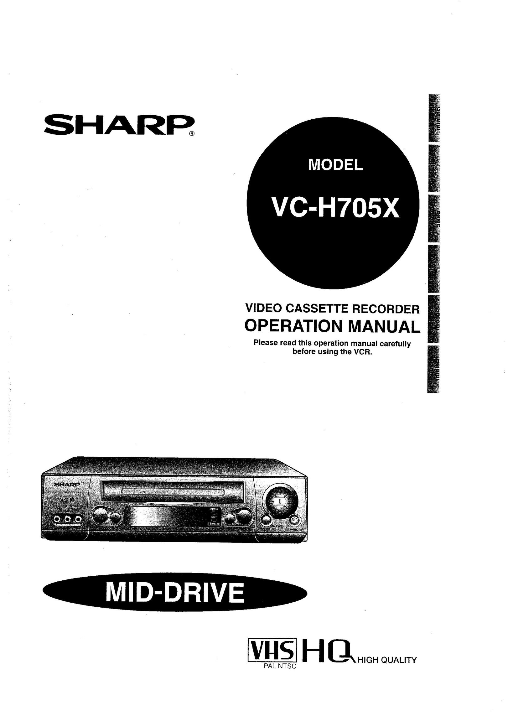 Sharp VC-H705X VCR User Manual