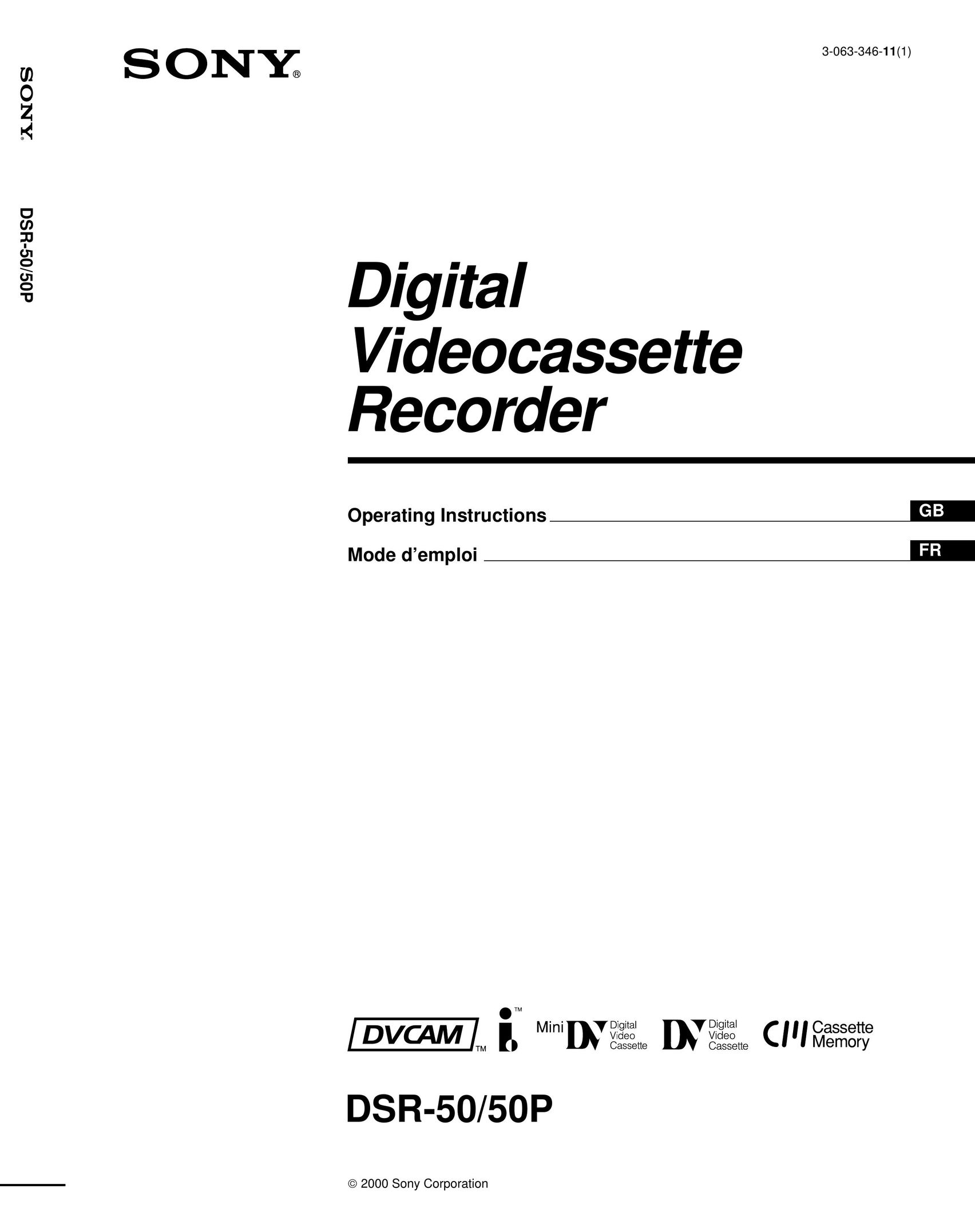 Sony DSR-50 VCR User Manual