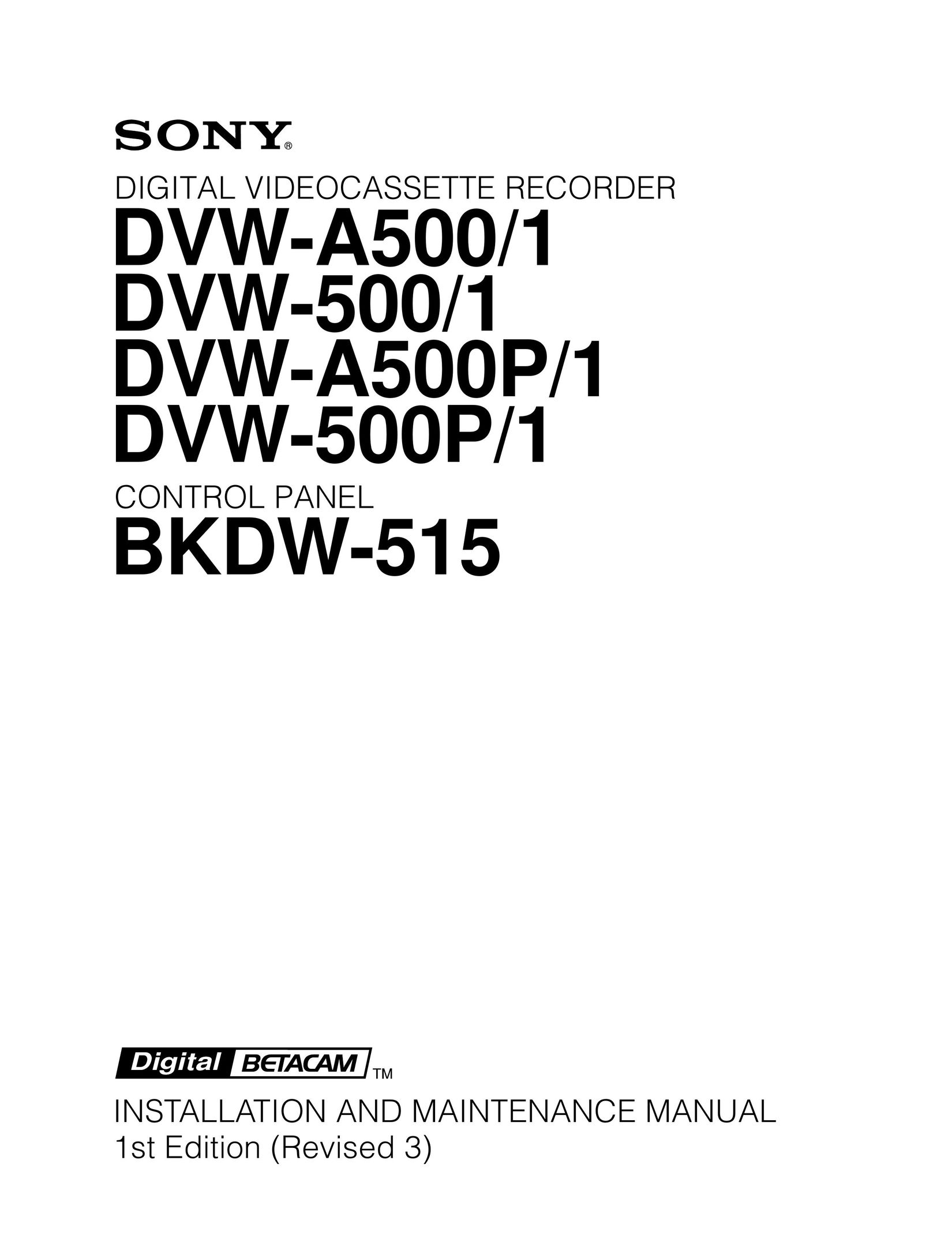 Sony DVW-500/1 VCR User Manual