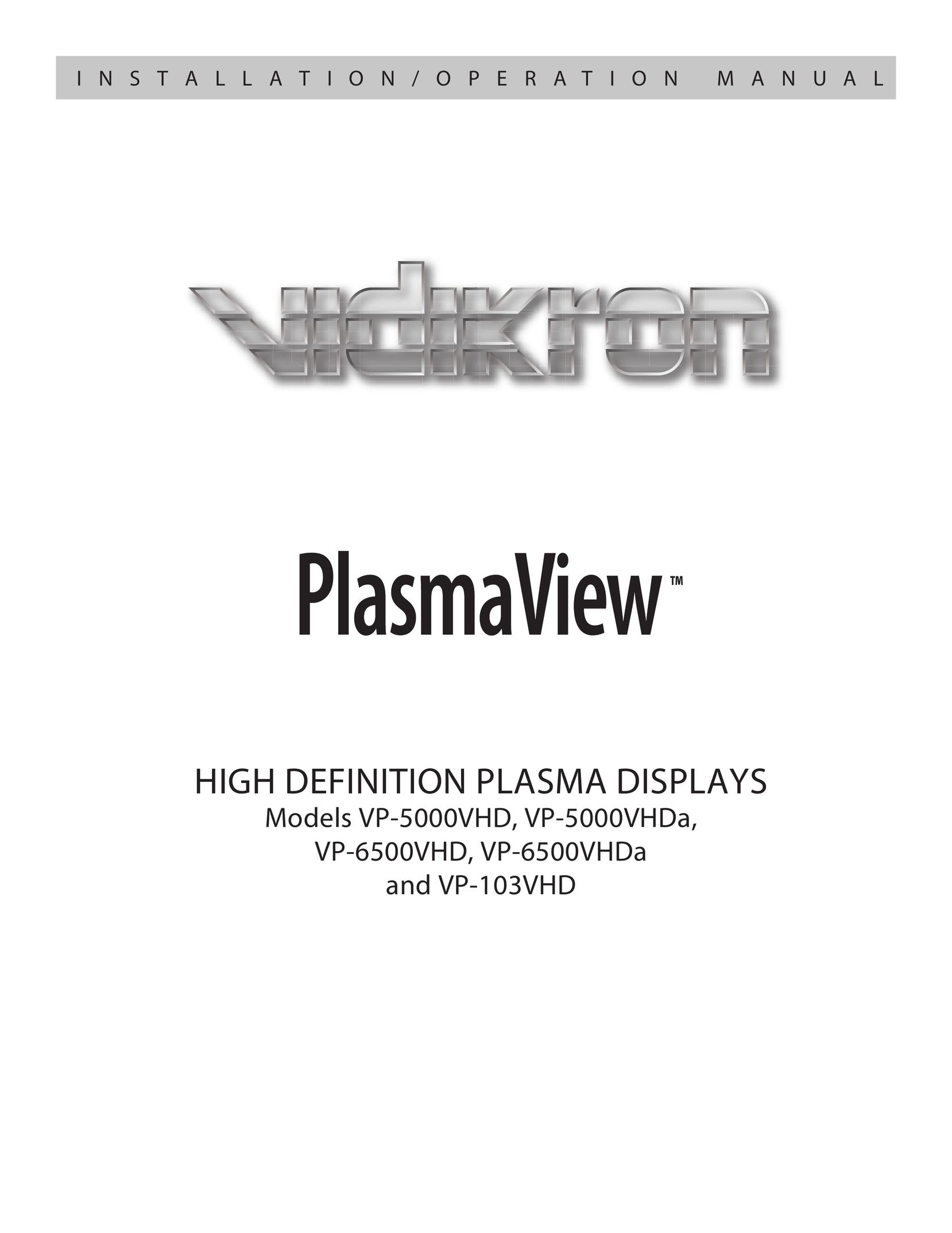 Vidikron VP-5000VHDA VCR User Manual