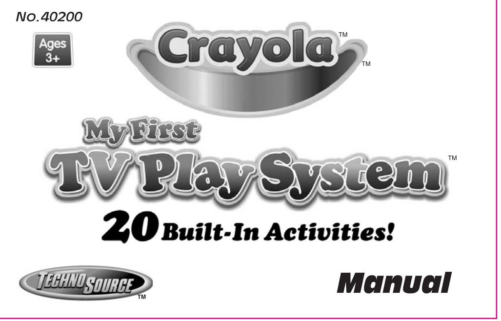 Crayola My First TV Play System Handheld Game System User Manual