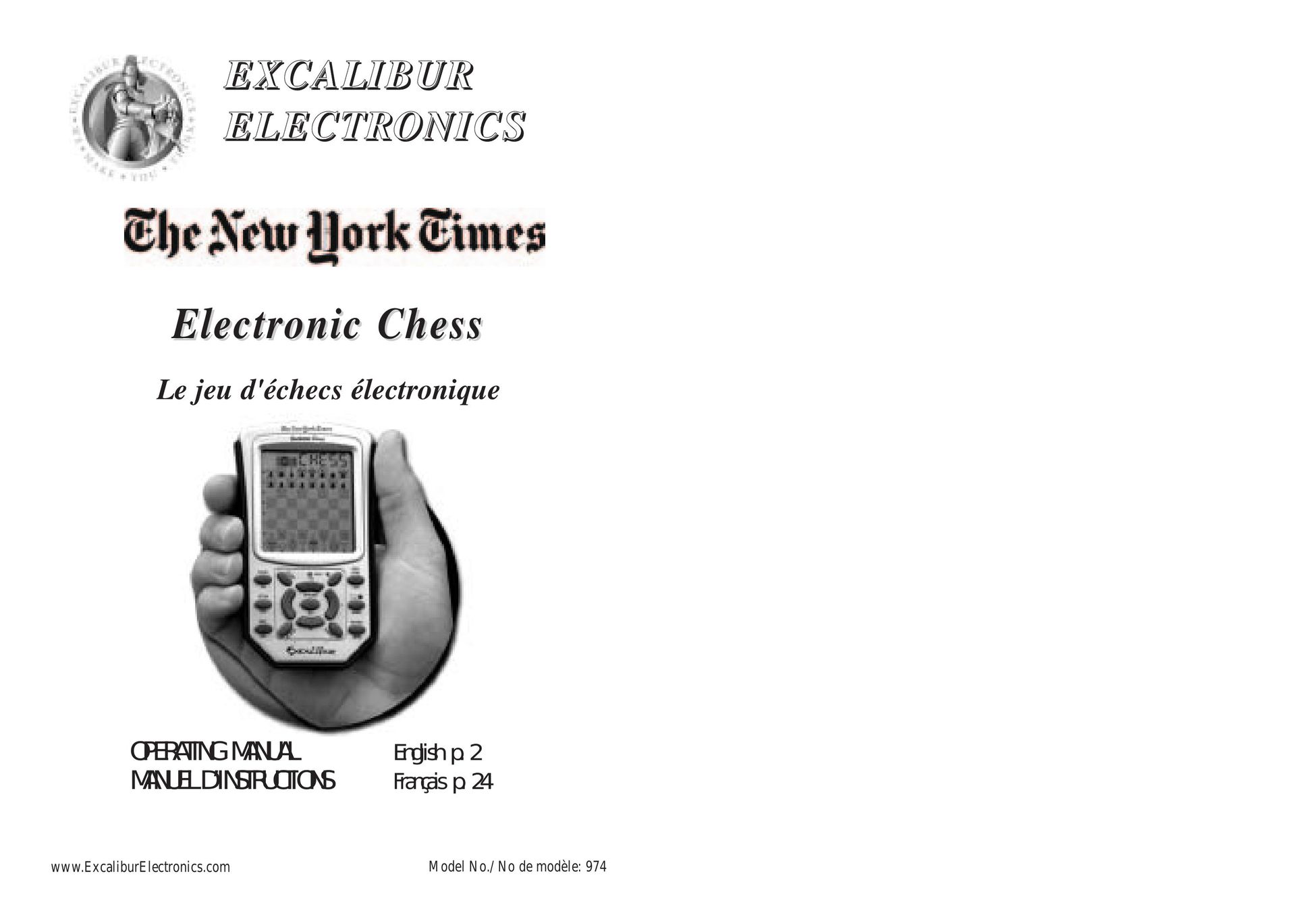Excalibur electronic 974 Handheld Game System User Manual