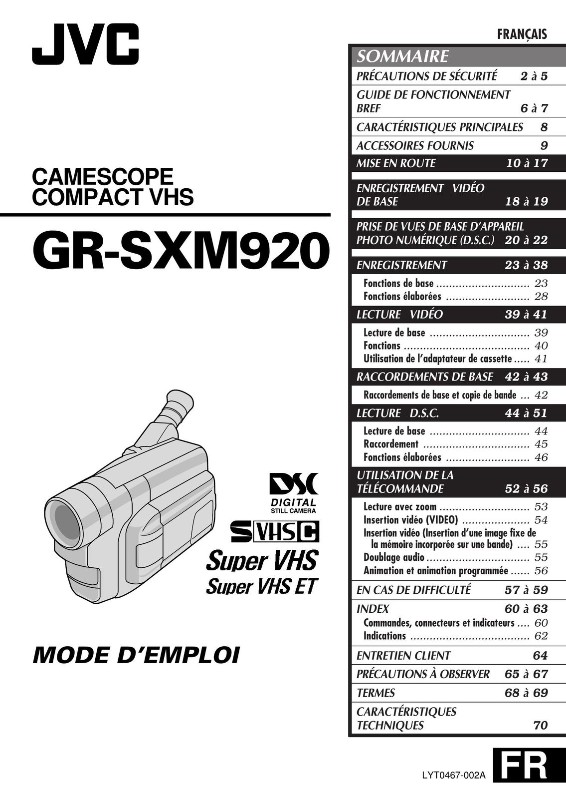 JVC GR-SXM920 Handheld Game System User Manual