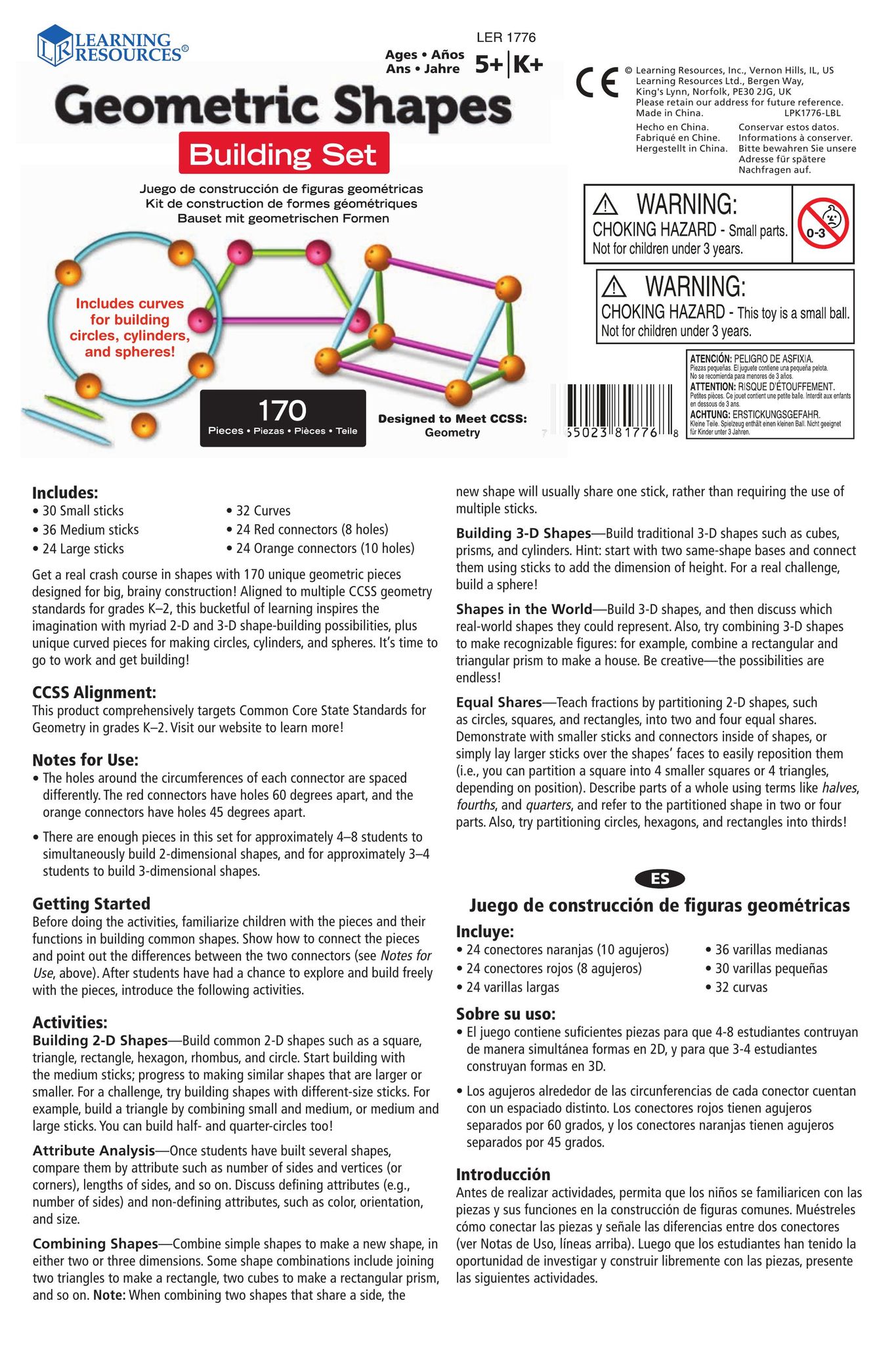 Learning Resources LER 1776 Handheld Game System User Manual