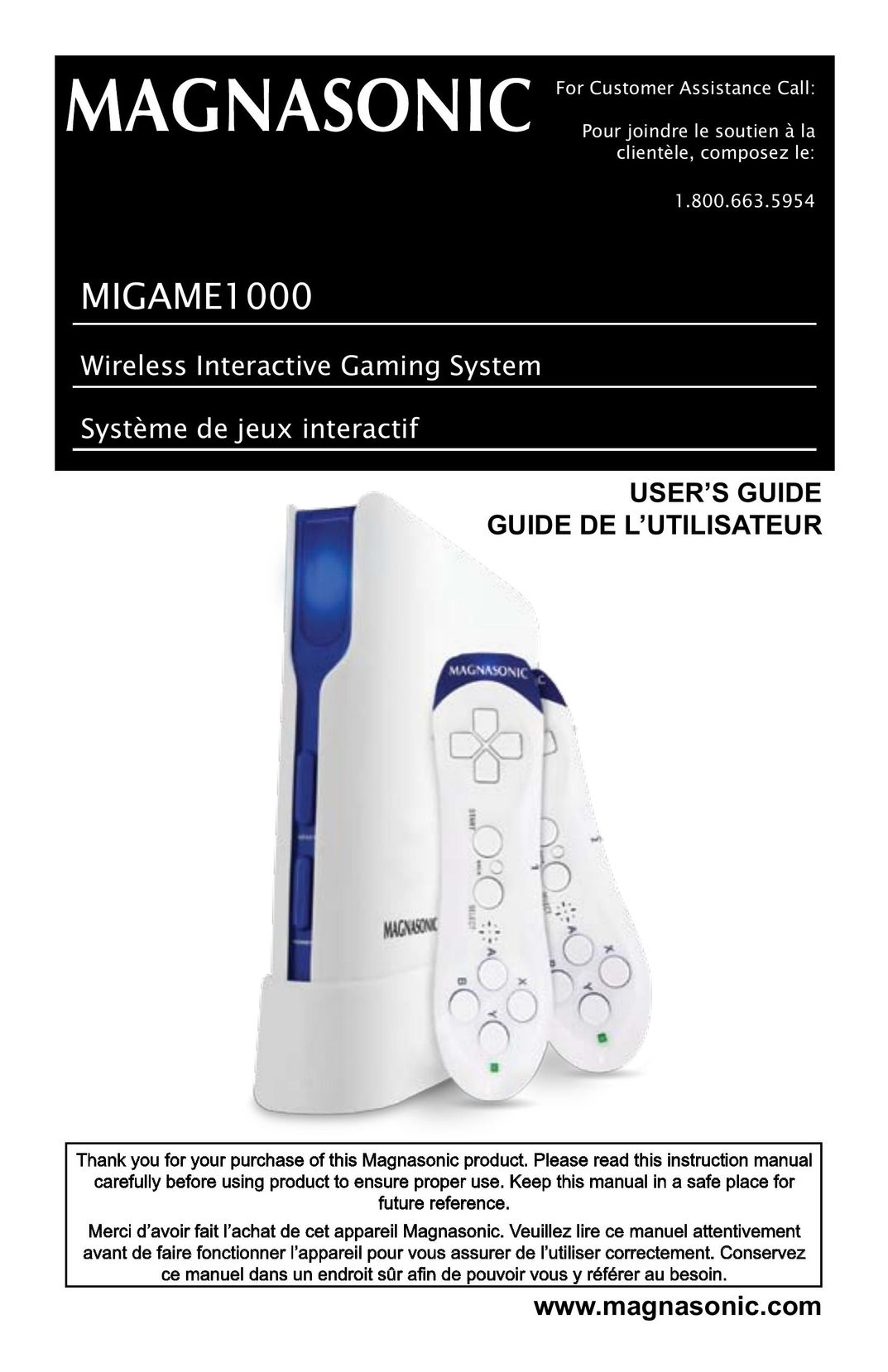 Magnasonic MIGAME1000 Handheld Game System User Manual