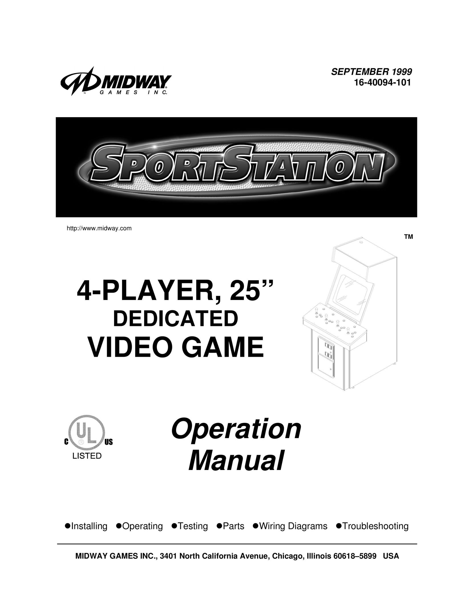 Midway 16-40094-101 Handheld Game System User Manual