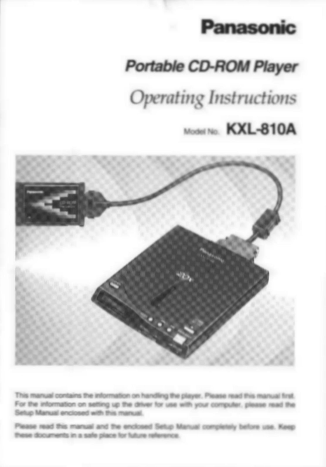 Panasonic KXL-810A Handheld Game System User Manual